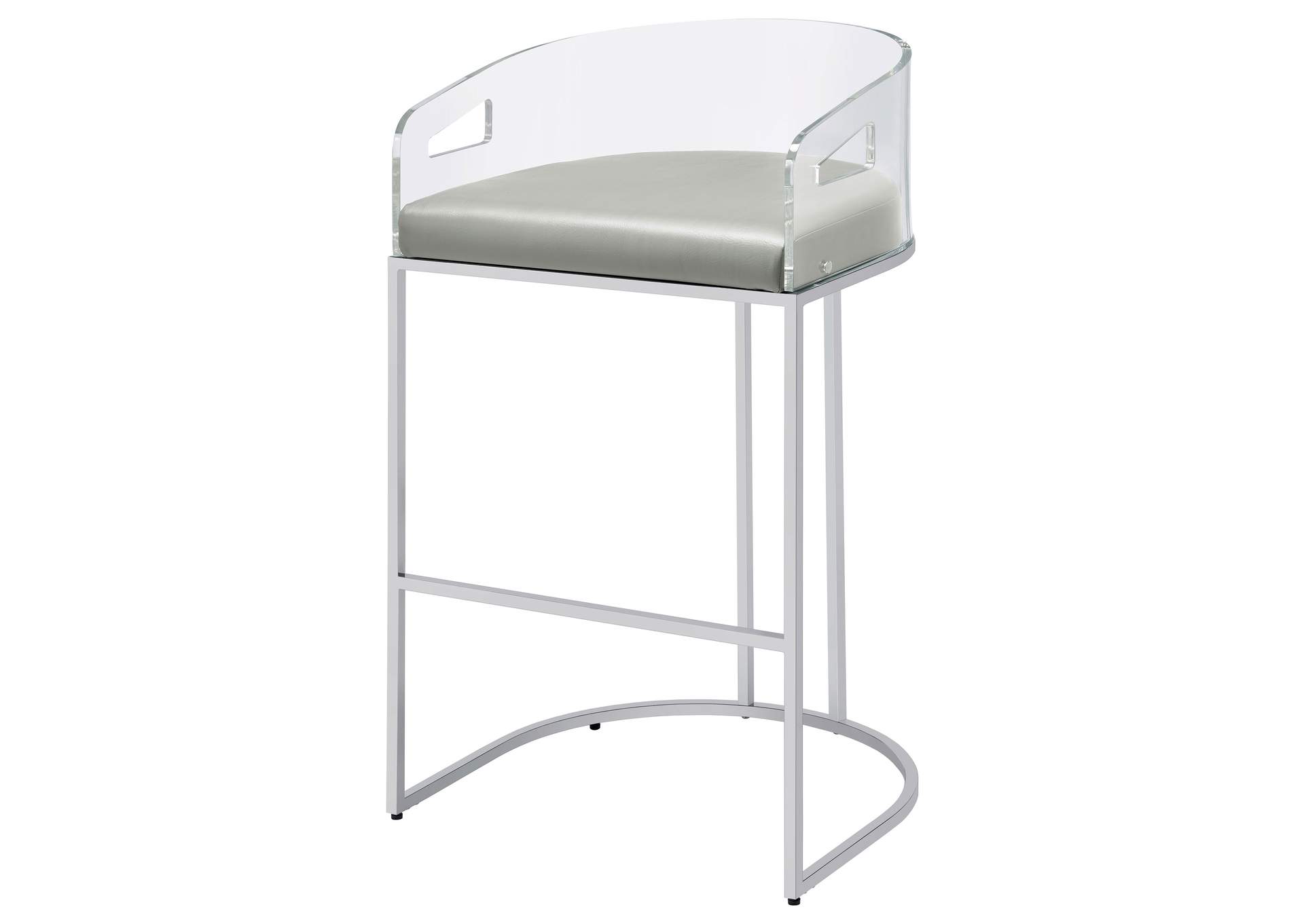 Thermosolis Acrylic Back Bar Stools Grey and Chrome (Set of 2),Coaster Furniture