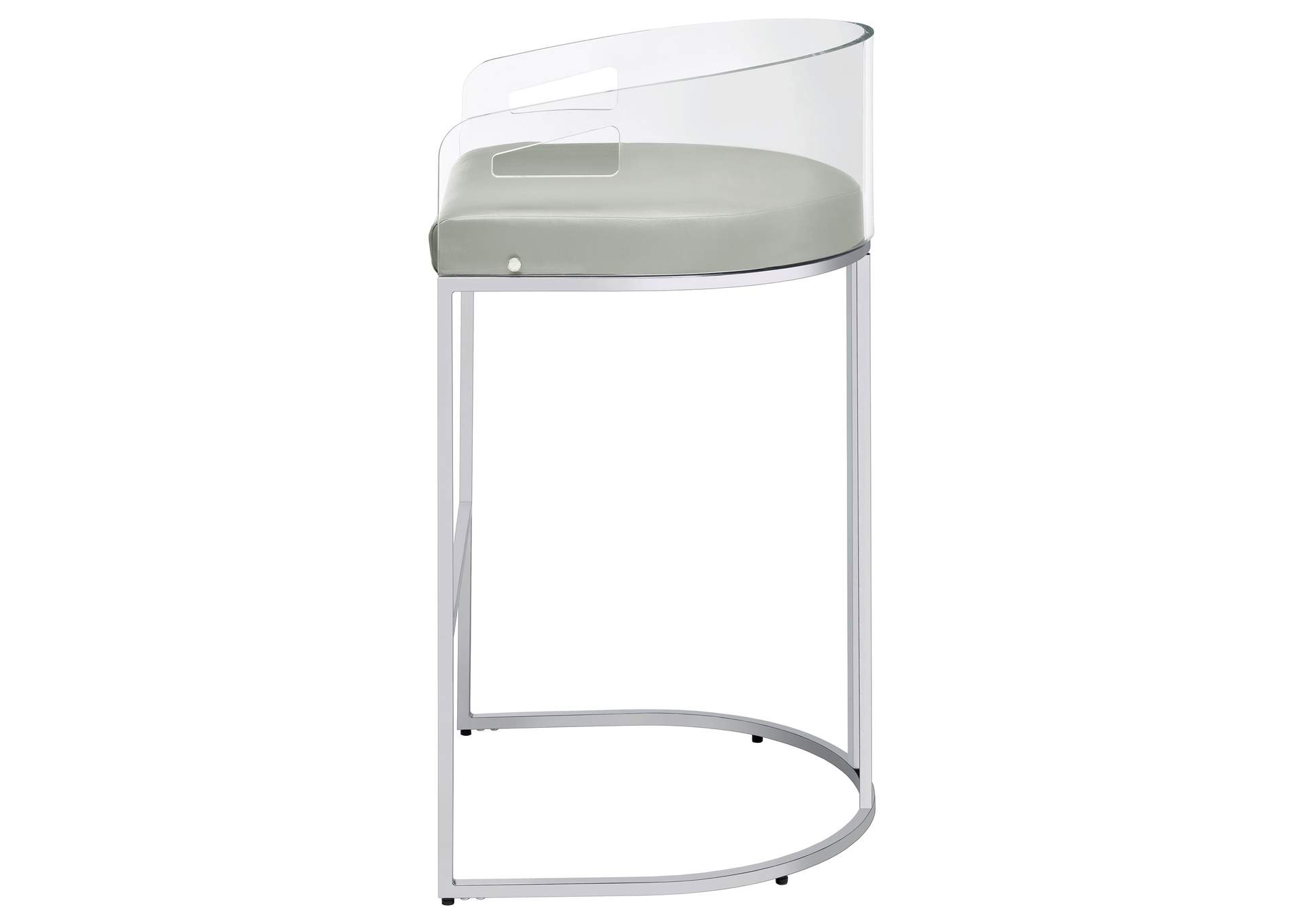 Thermosolis Acrylic Back Bar Stools Grey and Chrome (Set of 2),Coaster Furniture