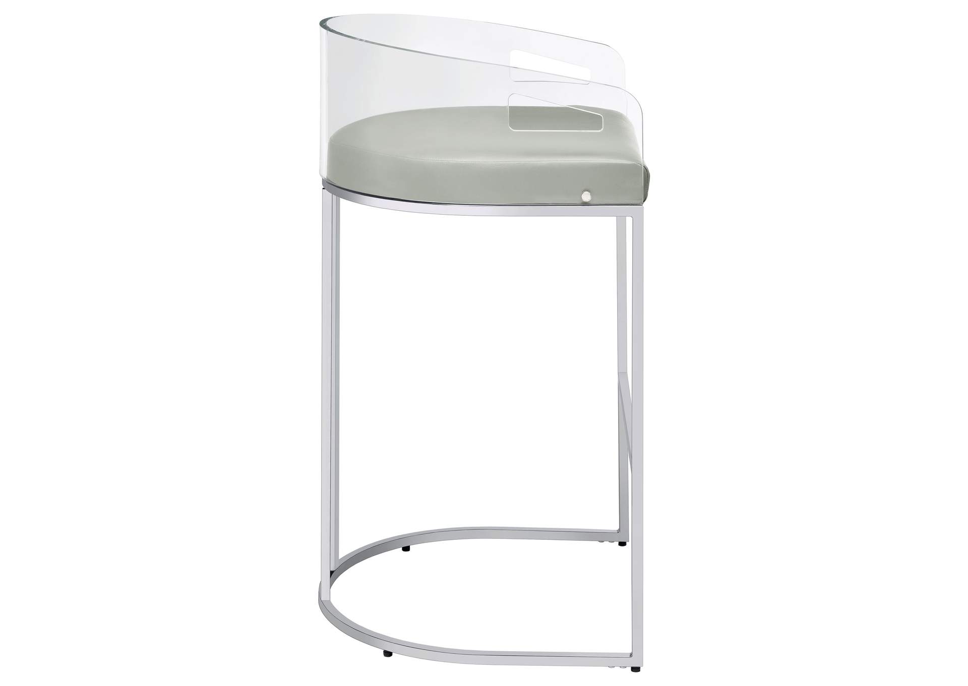 Thermosolis Acrylic Back Bar Stools Grey and Chrome (Set of 2),Coaster Furniture