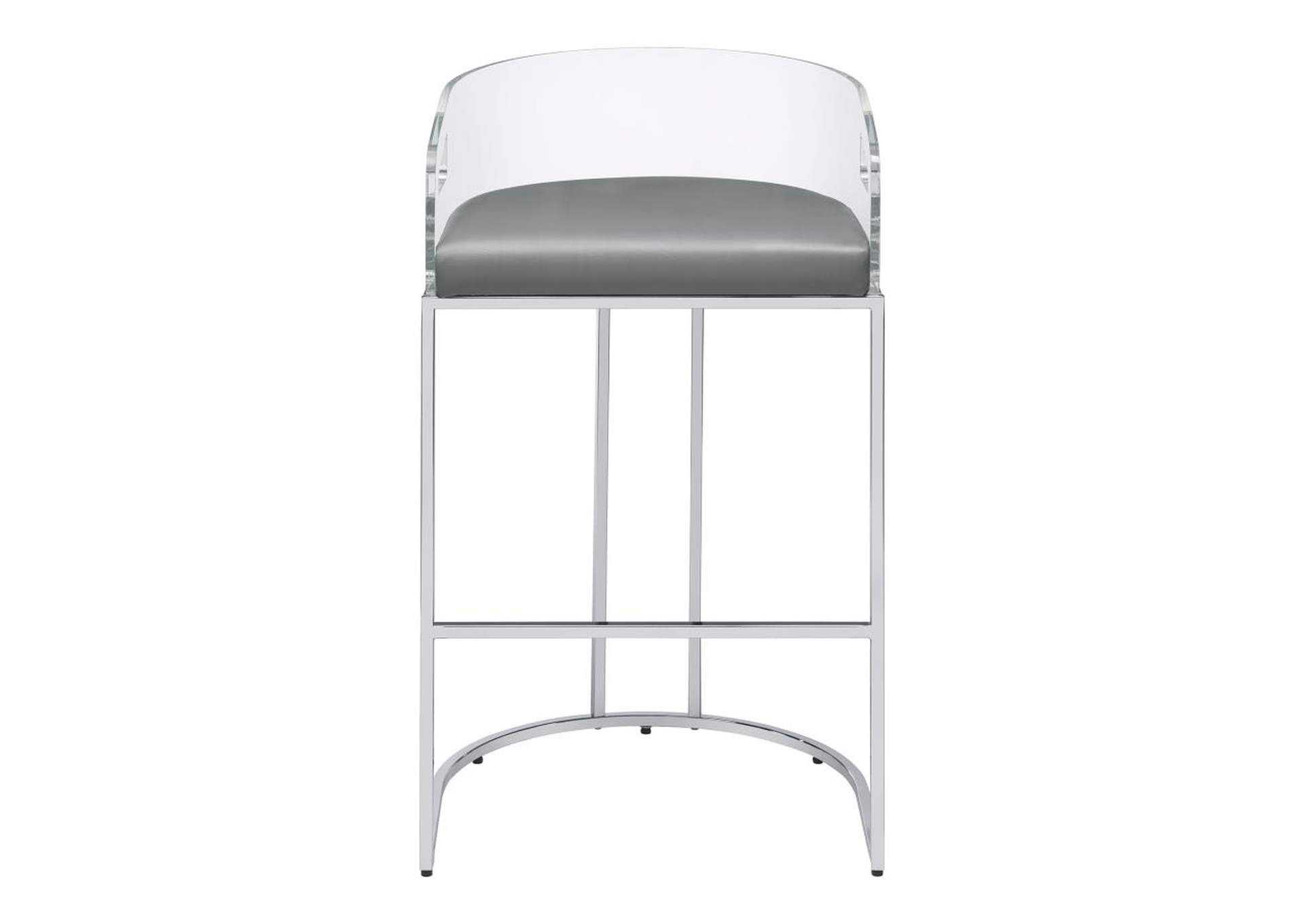 Thermosolis Acrylic Back Bar Stools Grey And Chrome (Set Of 2),Coaster Furniture