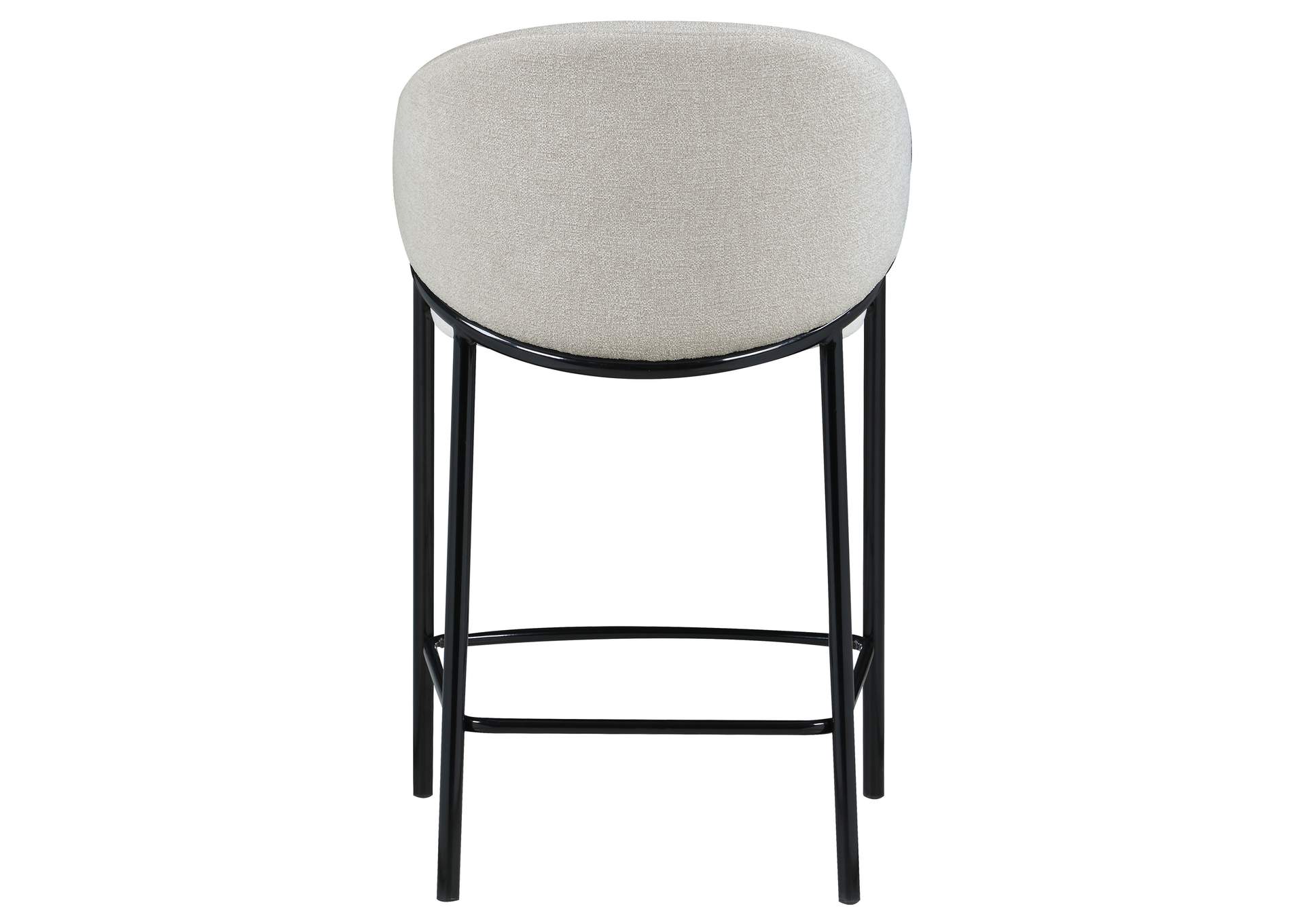 Chadwick Sloped Arm Counter Height Stools Beige and Glossy Black (Set of 2),Coaster Furniture