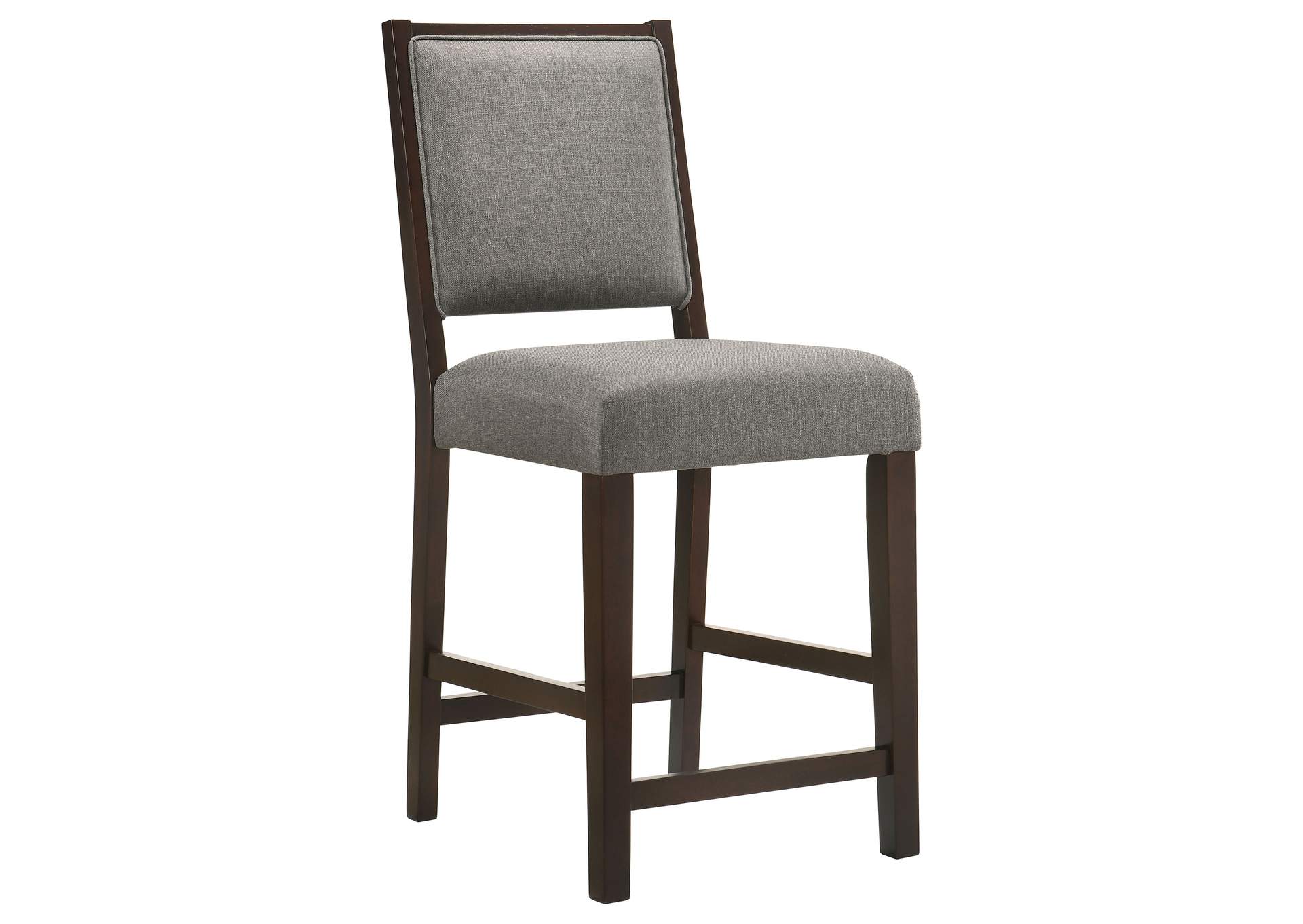 Bedford Upholstered Open Back Counter Height Stools with Footrest (Set of 2) Grey and Espresso,Coaster Furniture