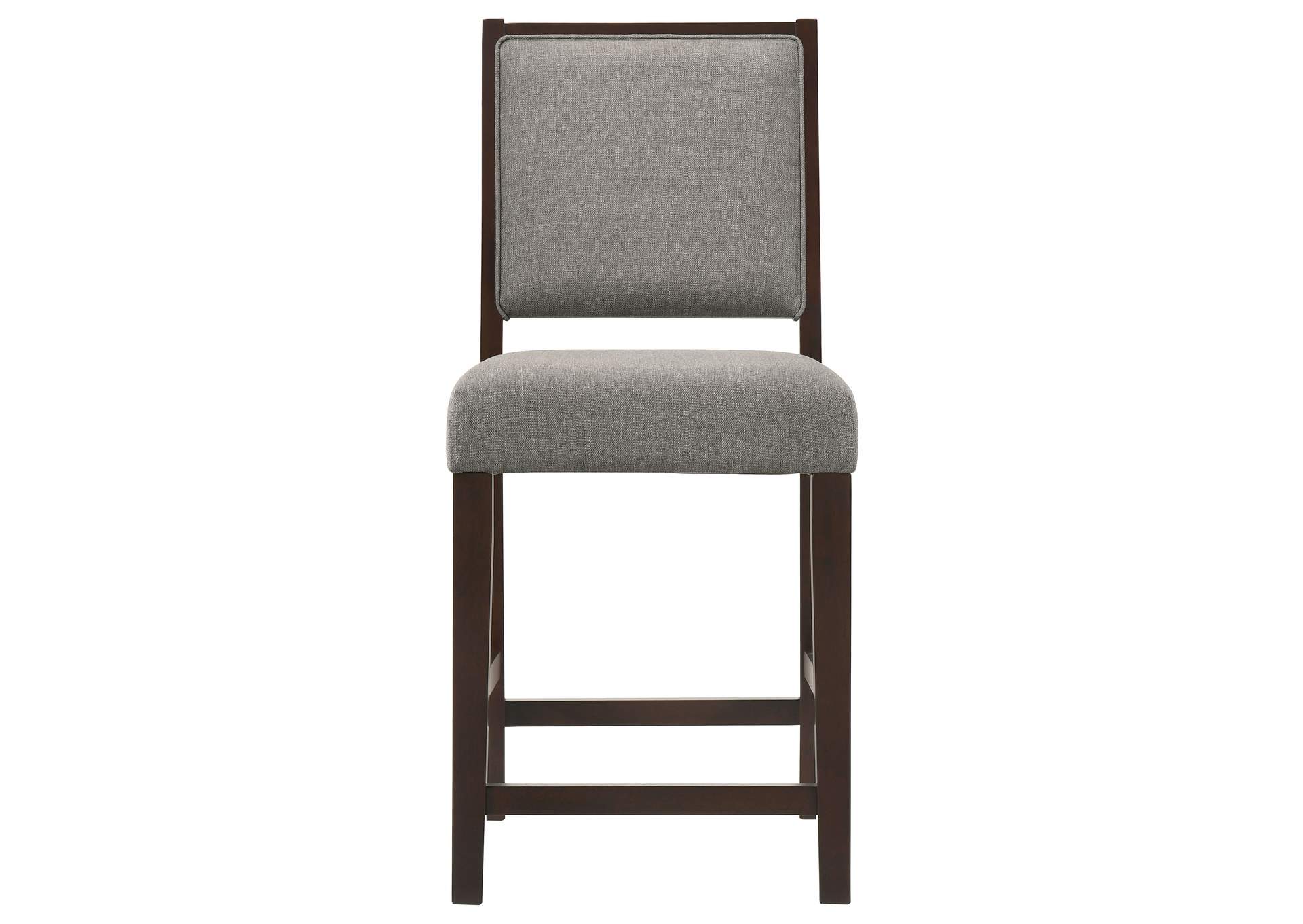 Bedford Upholstered Open Back Counter Height Stools with Footrest (Set of 2) Grey and Espresso,Coaster Furniture