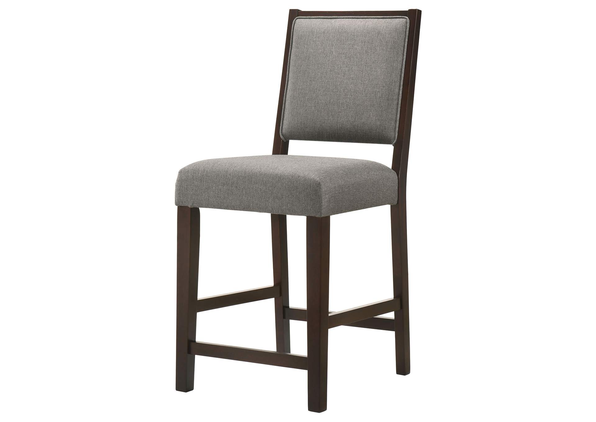 Bedford Upholstered Open Back Counter Height Stools with Footrest (Set of 2) Grey and Espresso,Coaster Furniture