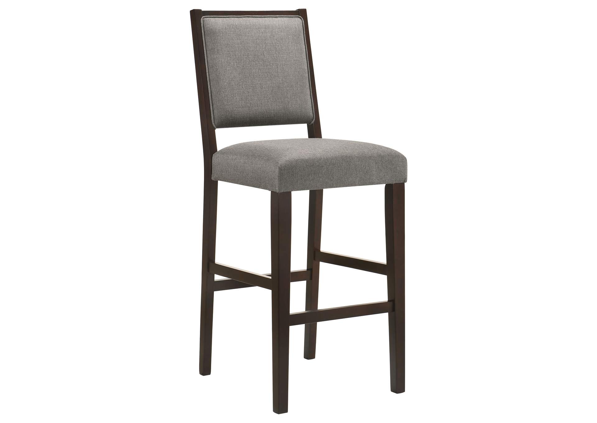 Bedford Upholstered Open Back Bar Stools with Footrest (Set of 2) Grey and Espresso,Coaster Furniture