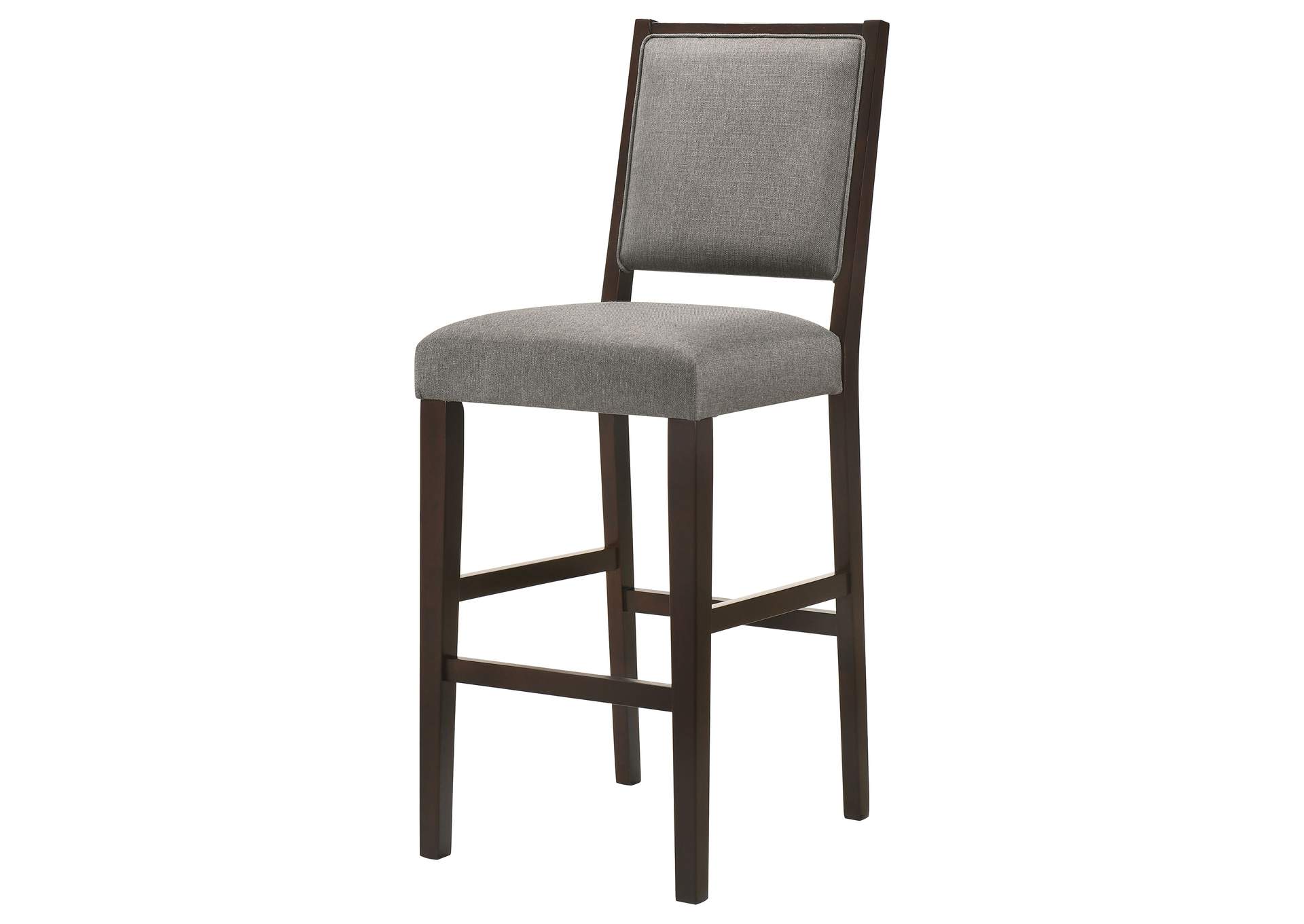 Bedford Upholstered Open Back Bar Stools with Footrest (Set of 2) Grey and Espresso,Coaster Furniture