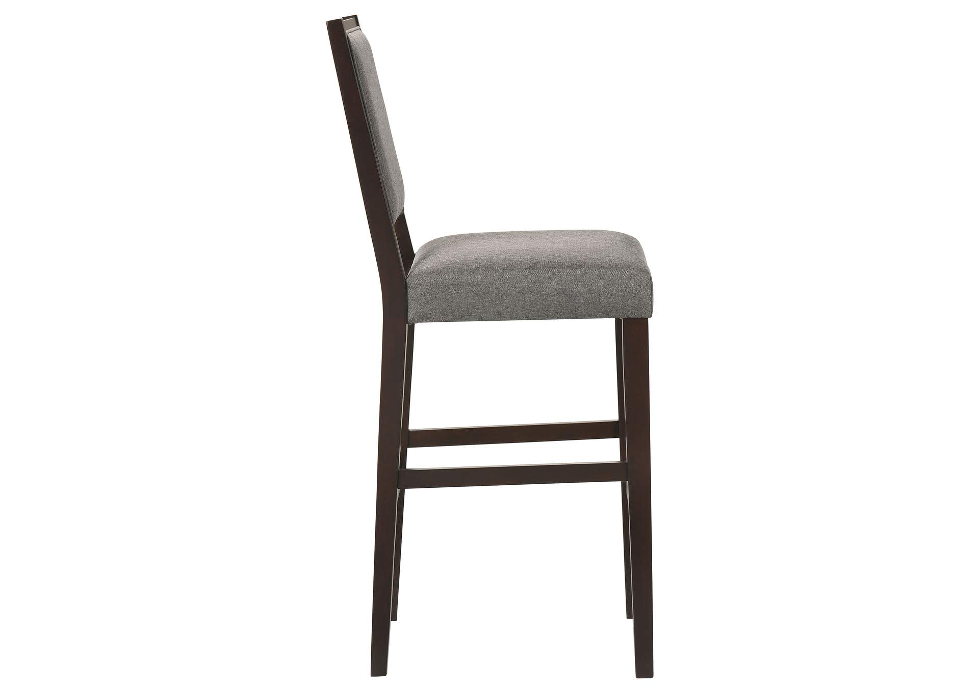 Bedford Upholstered Open Back Bar Stools with Footrest (Set of 2) Grey and Espresso,Coaster Furniture