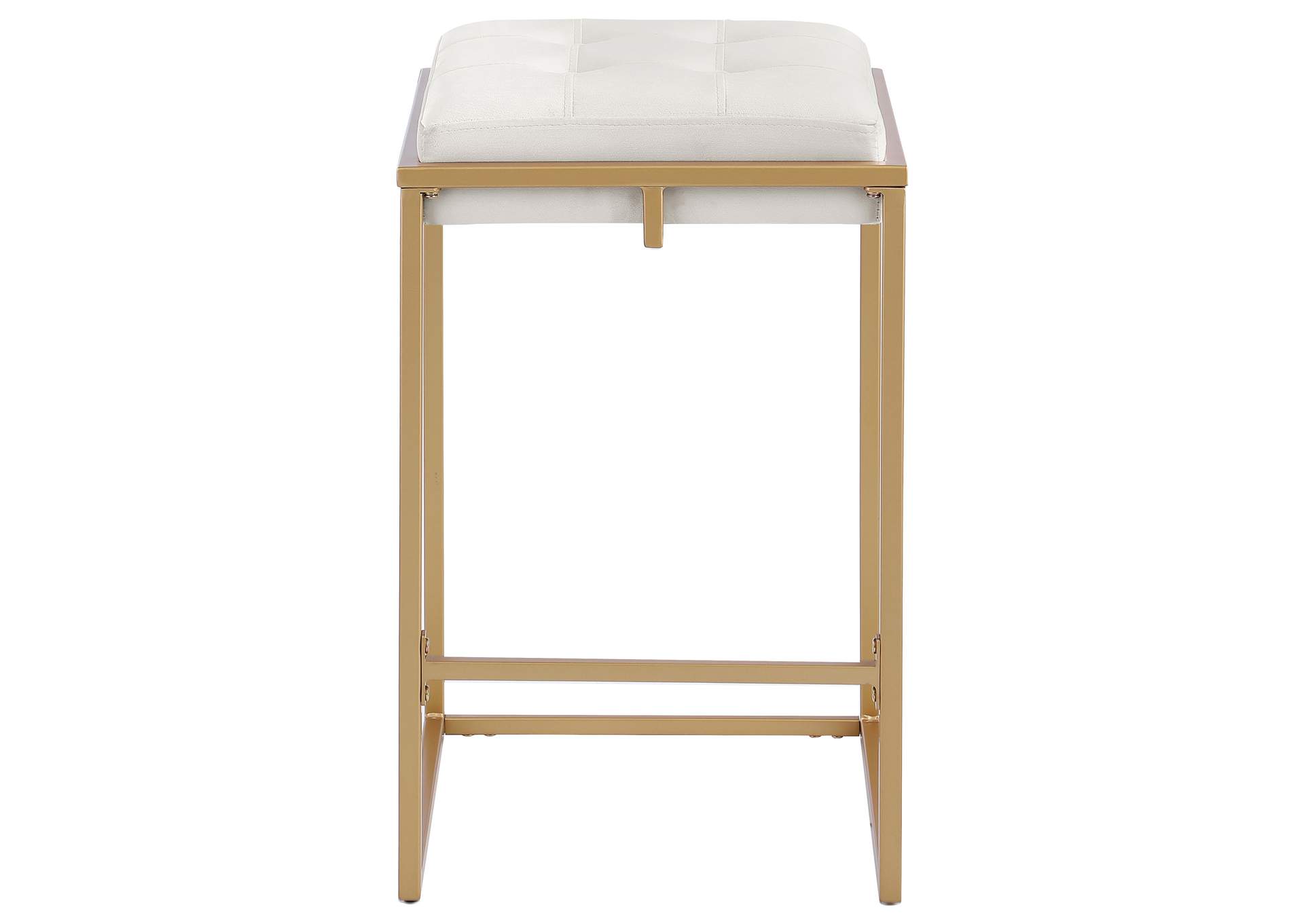 Nadia Square Padded Seat Counter Height Stool (Set of 2) Beige and Gold,Coaster Furniture