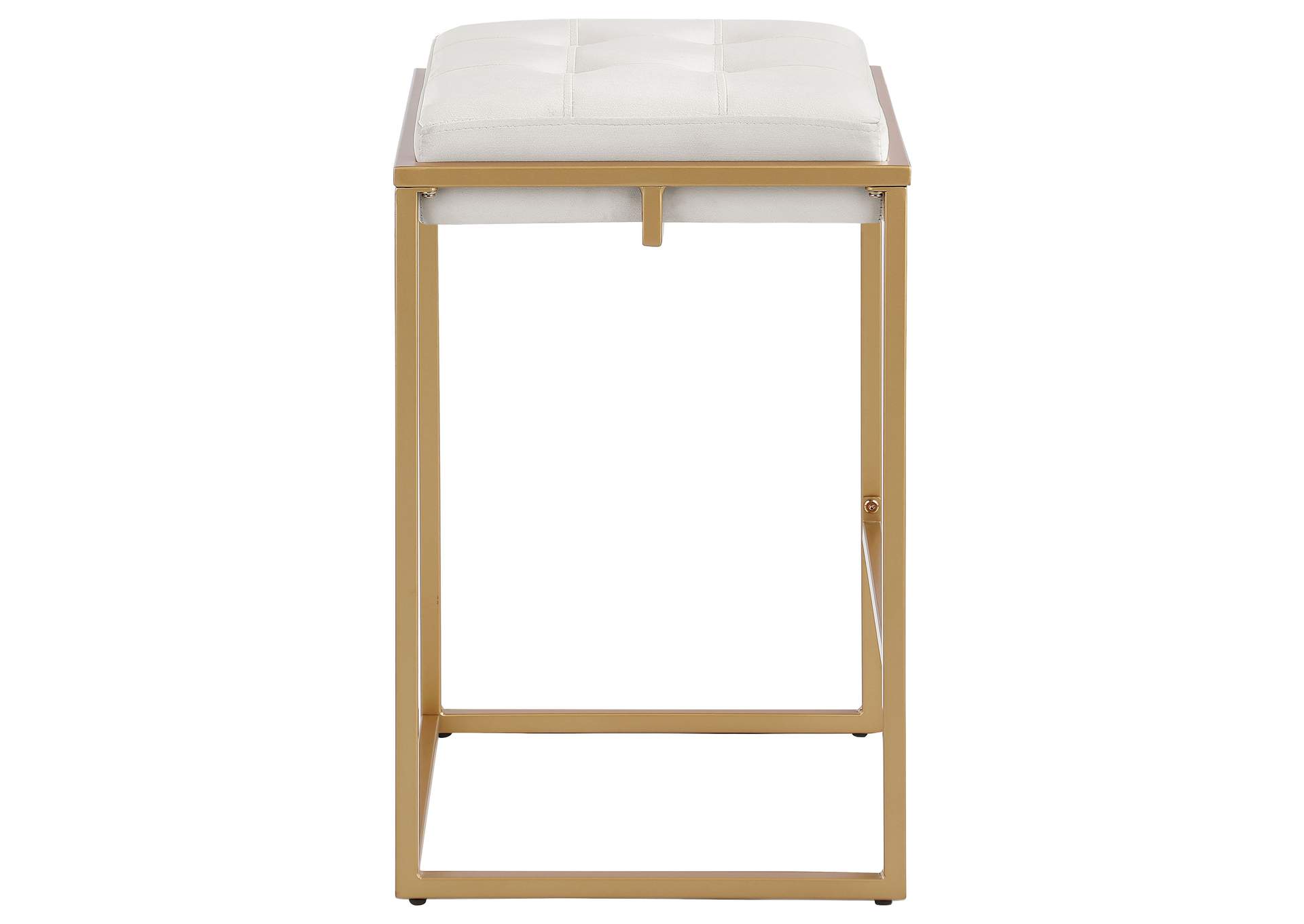 Nadia Square Padded Seat Counter Height Stool (Set of 2) Beige and Gold,Coaster Furniture