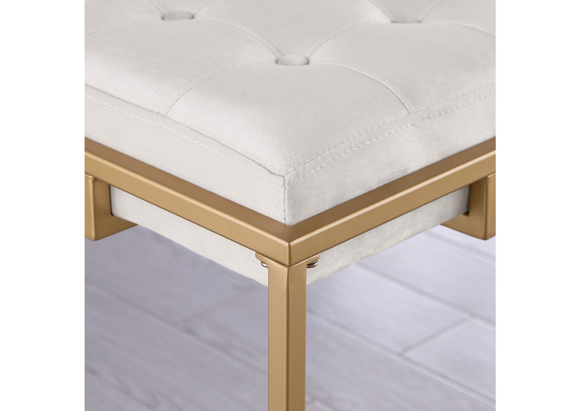 Nadia Square Padded Seat Counter Height Stool (Set of 2) Beige and Gold,Coaster Furniture