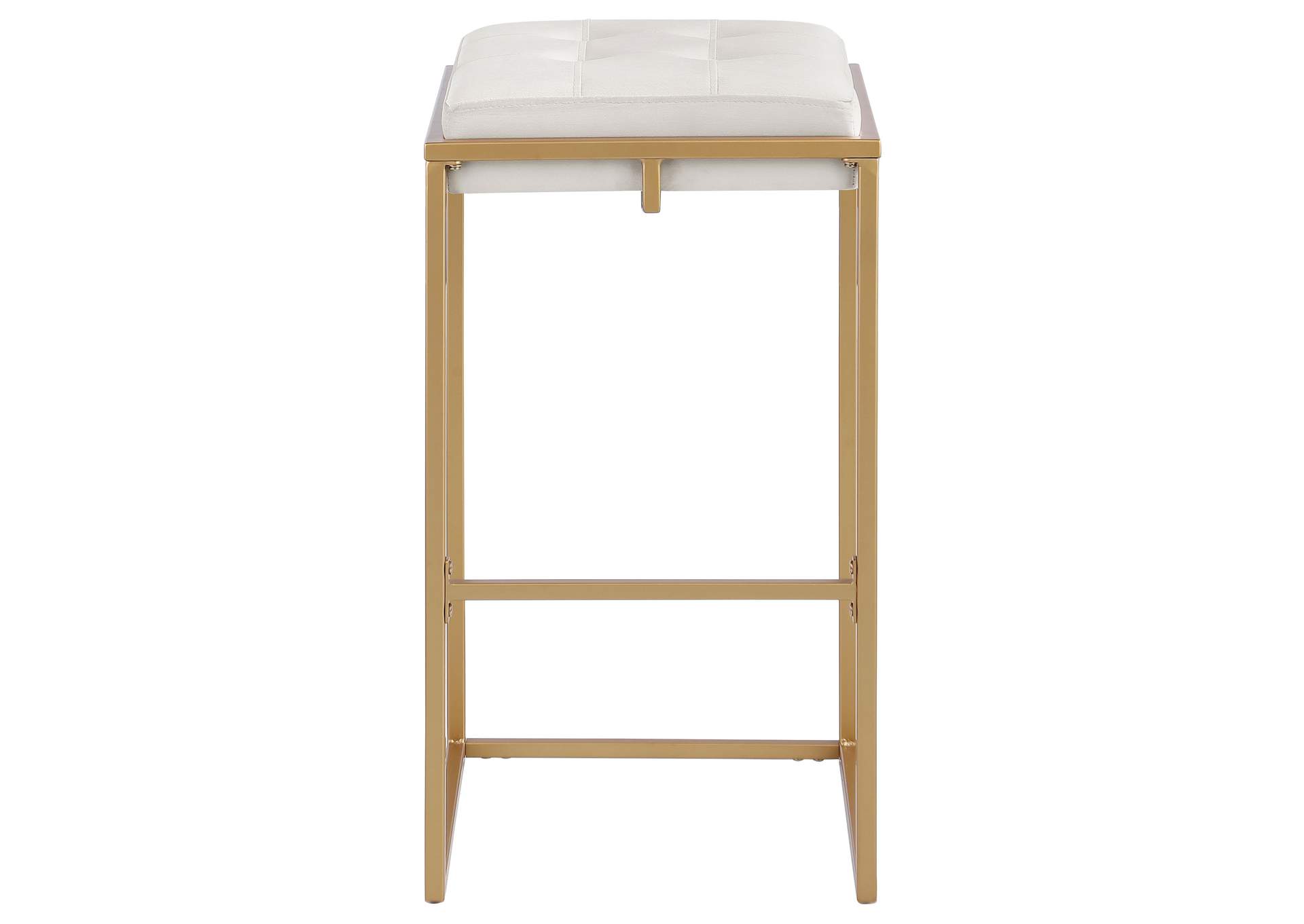 Nadia Square Padded Seat Bar Stool (Set of 2) Beige and Gold,Coaster Furniture