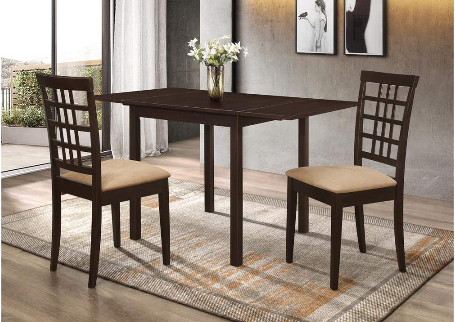 Kelso Rectangular Dining Table With Drop Leaf Cappuccino,Coaster Furniture