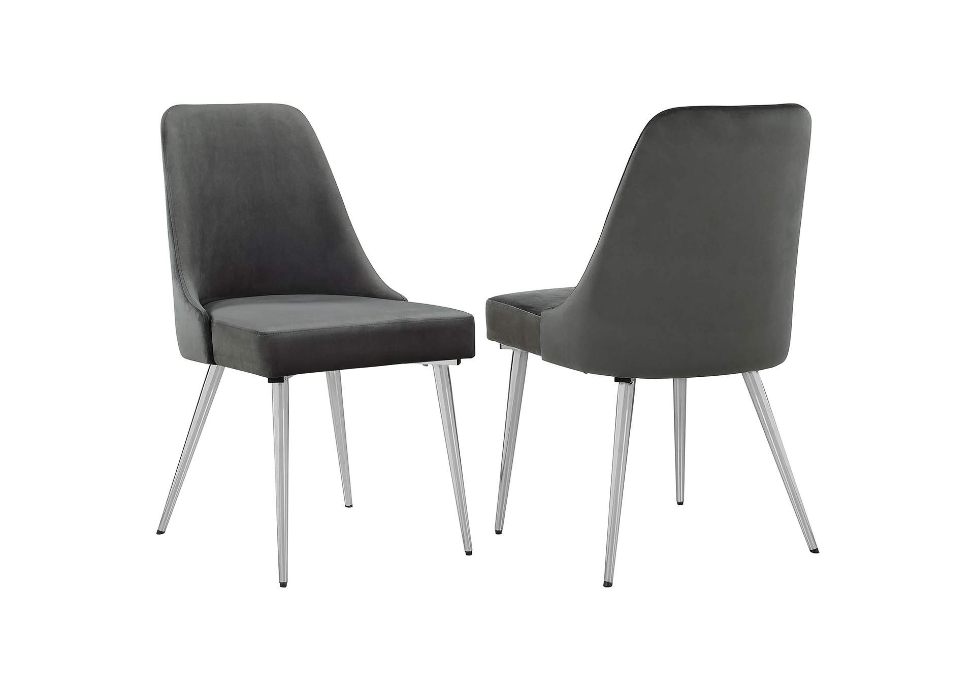 Cabianca Curved Back Side Chairs Grey (Set of 2),Coaster Furniture