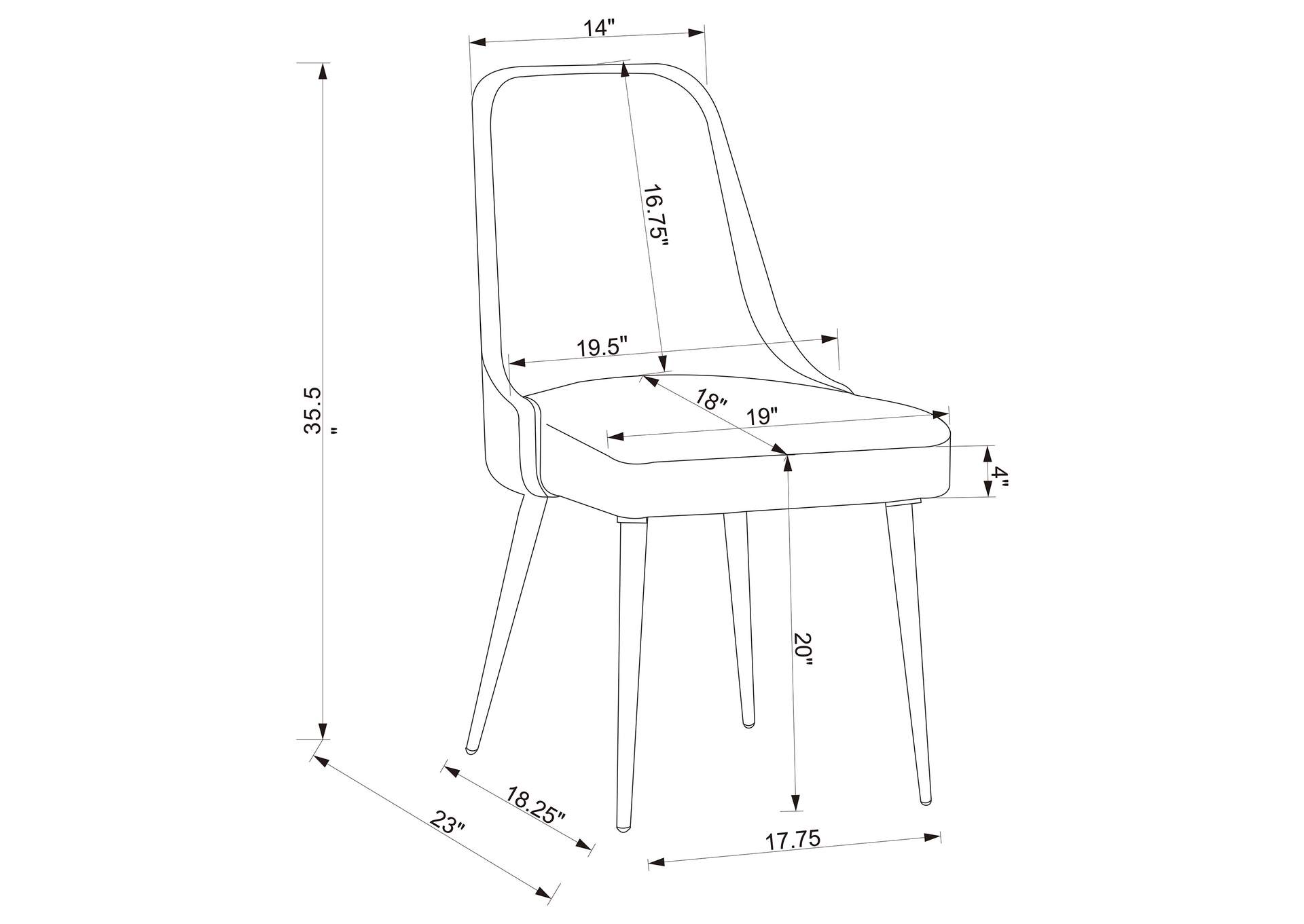 Cabianca Curved Back Side Chairs Grey (Set of 2),Coaster Furniture