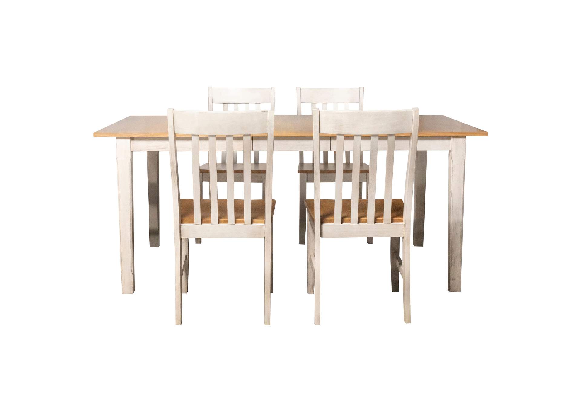 Kirby 5-piece Dining Set Natural and Rustic Off White,Coaster Furniture