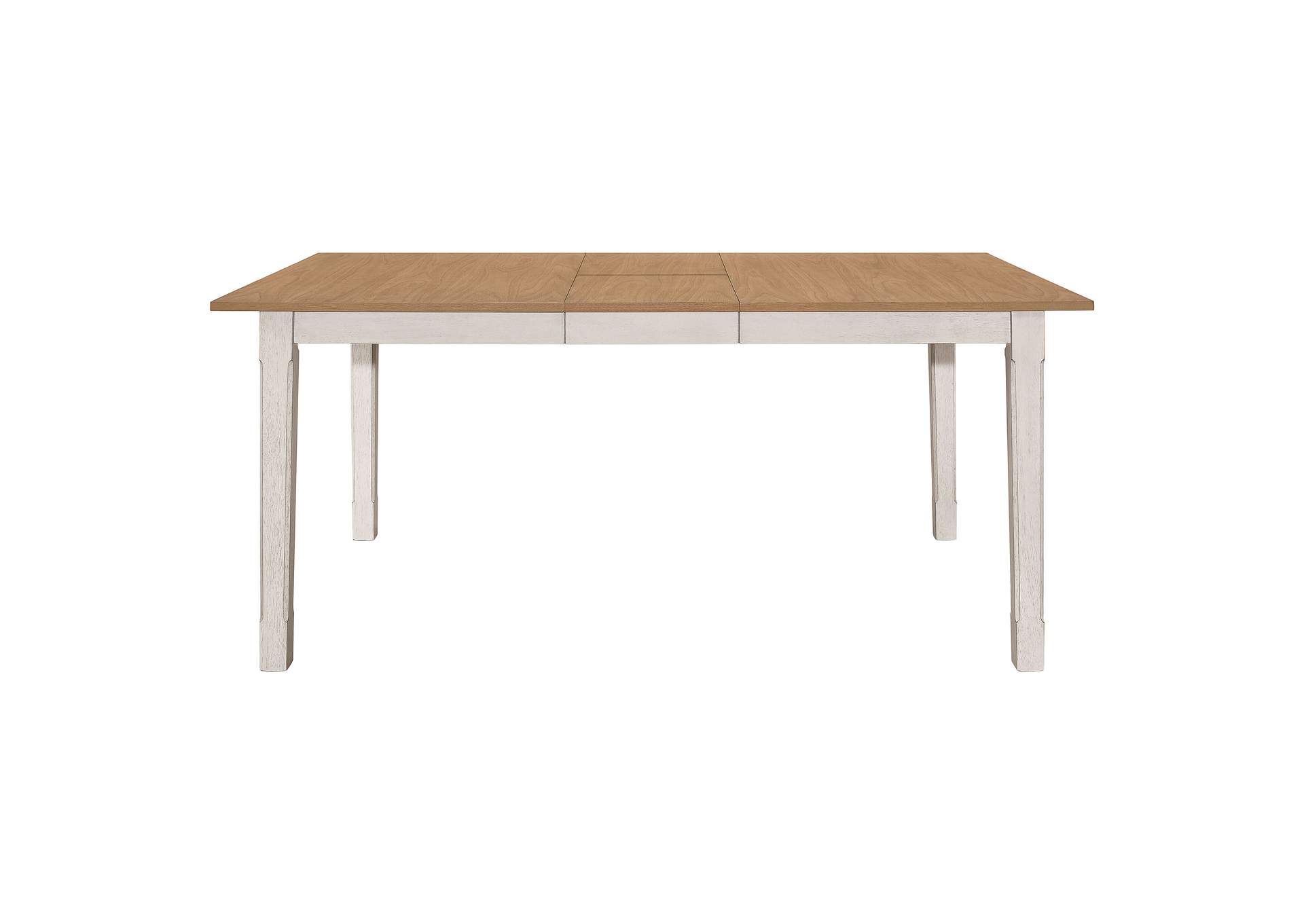 Kirby Rectangular Dining Table with Butterfly Leaf Natural and Rustic Off White,Coaster Furniture