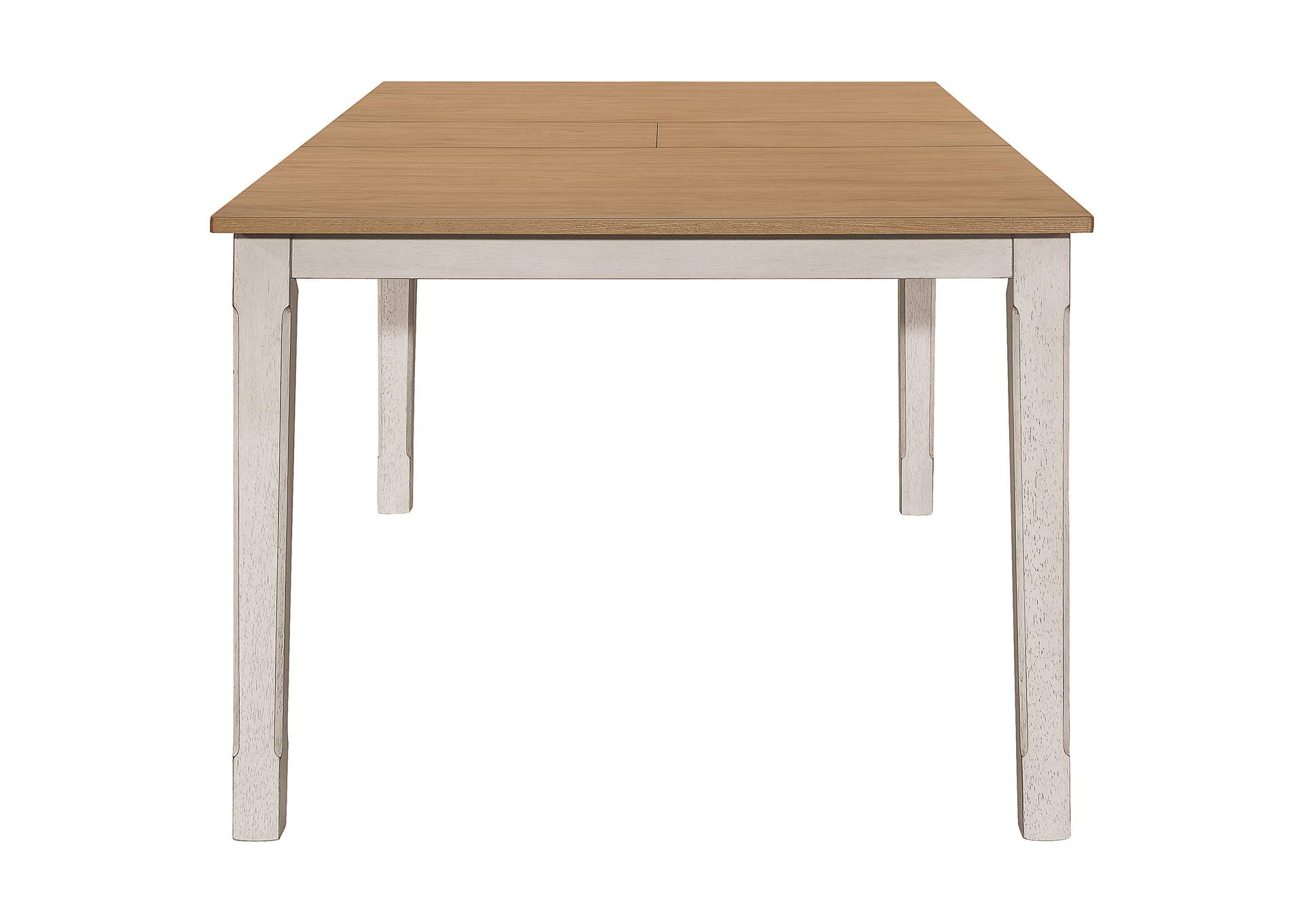 Kirby Rectangular Dining Table with Butterfly Leaf Natural and Rustic Off White,Coaster Furniture