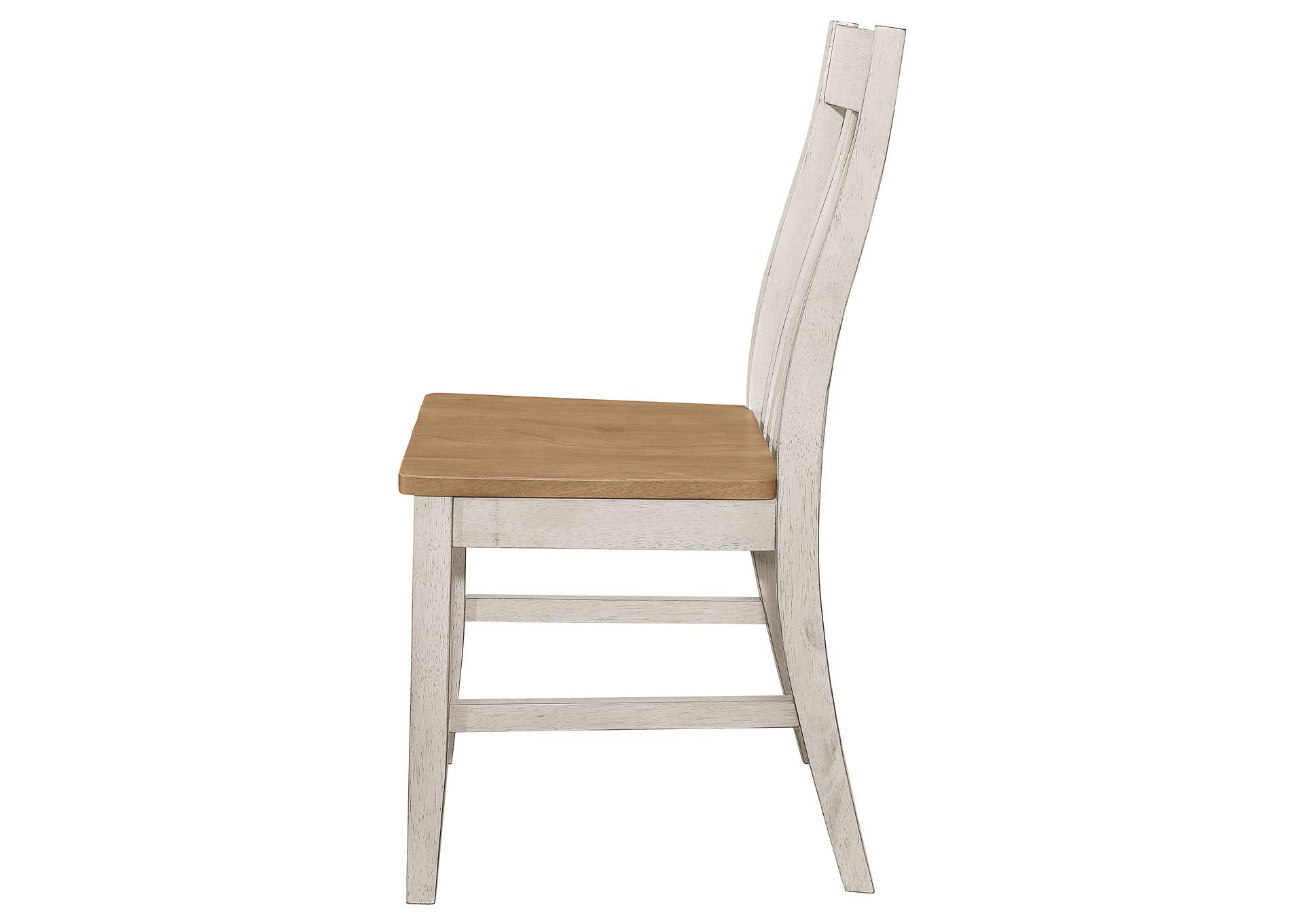 Kirby Slat Back Side Chair (Set of 2) Natural and Rustic Off White,Coaster Furniture