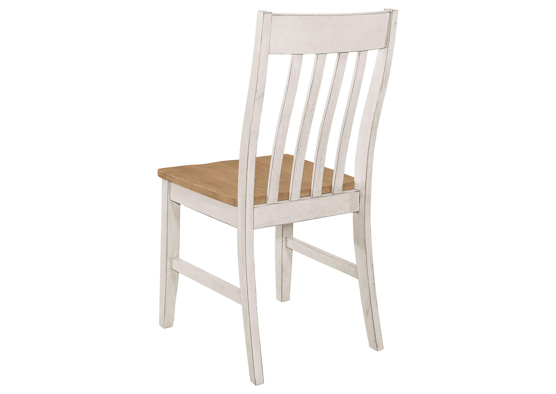 Kirby Slat Back Side Chair (Set of 2) Natural and Rustic Off White,Coaster Furniture