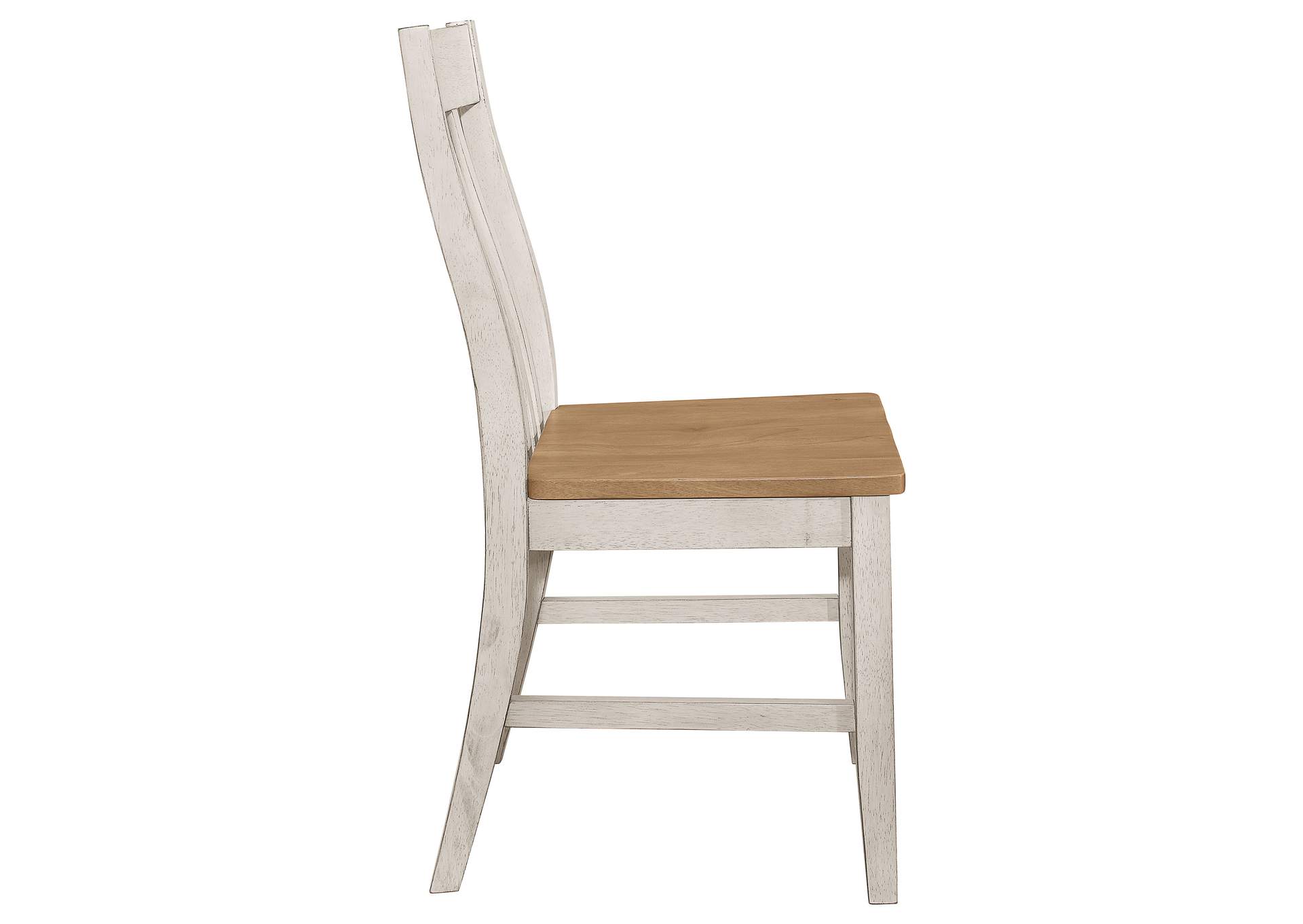 Kirby Slat Back Side Chair (Set of 2) Natural and Rustic Off White,Coaster Furniture