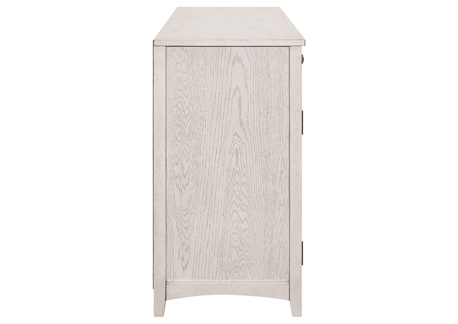 Kirby 3-drawer Rectangular Server with Adjustable Shelves Natural and Rustic Off White,Coaster Furniture
