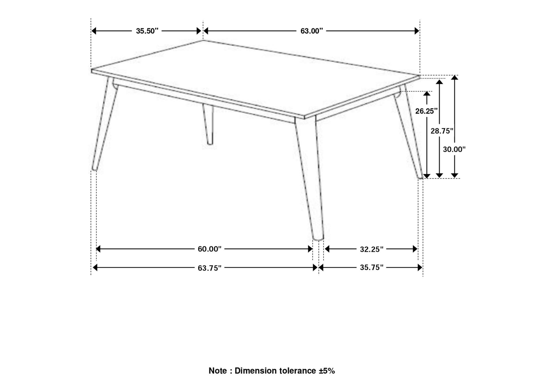 Everett Faux Marble Top Dining Table Natural Walnut and White,Coaster Furniture