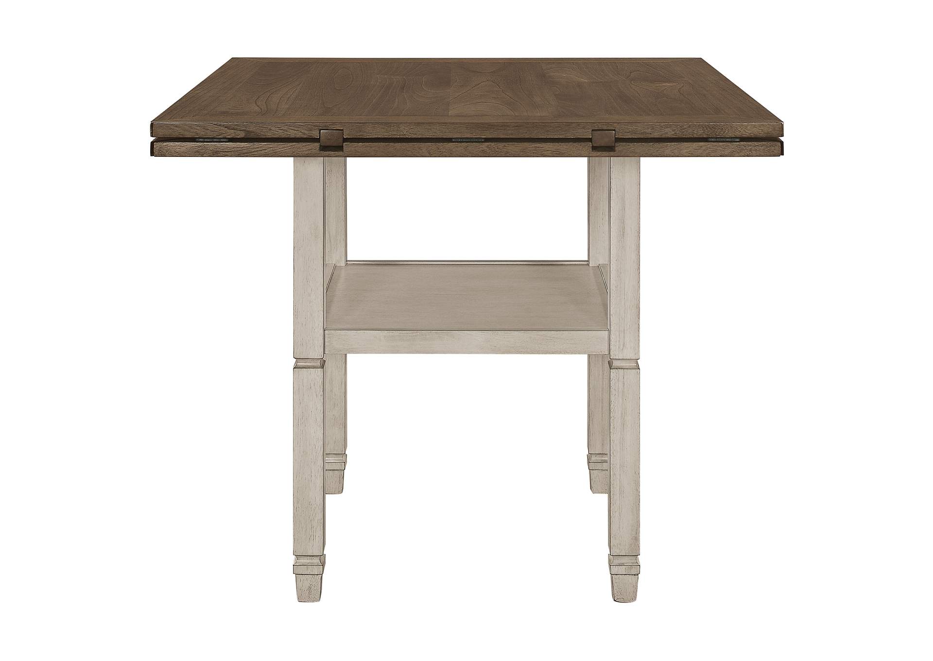 Sarasota Counter Height Table with Shelf Storage Nutmeg and Rustic Cream,Coaster Furniture