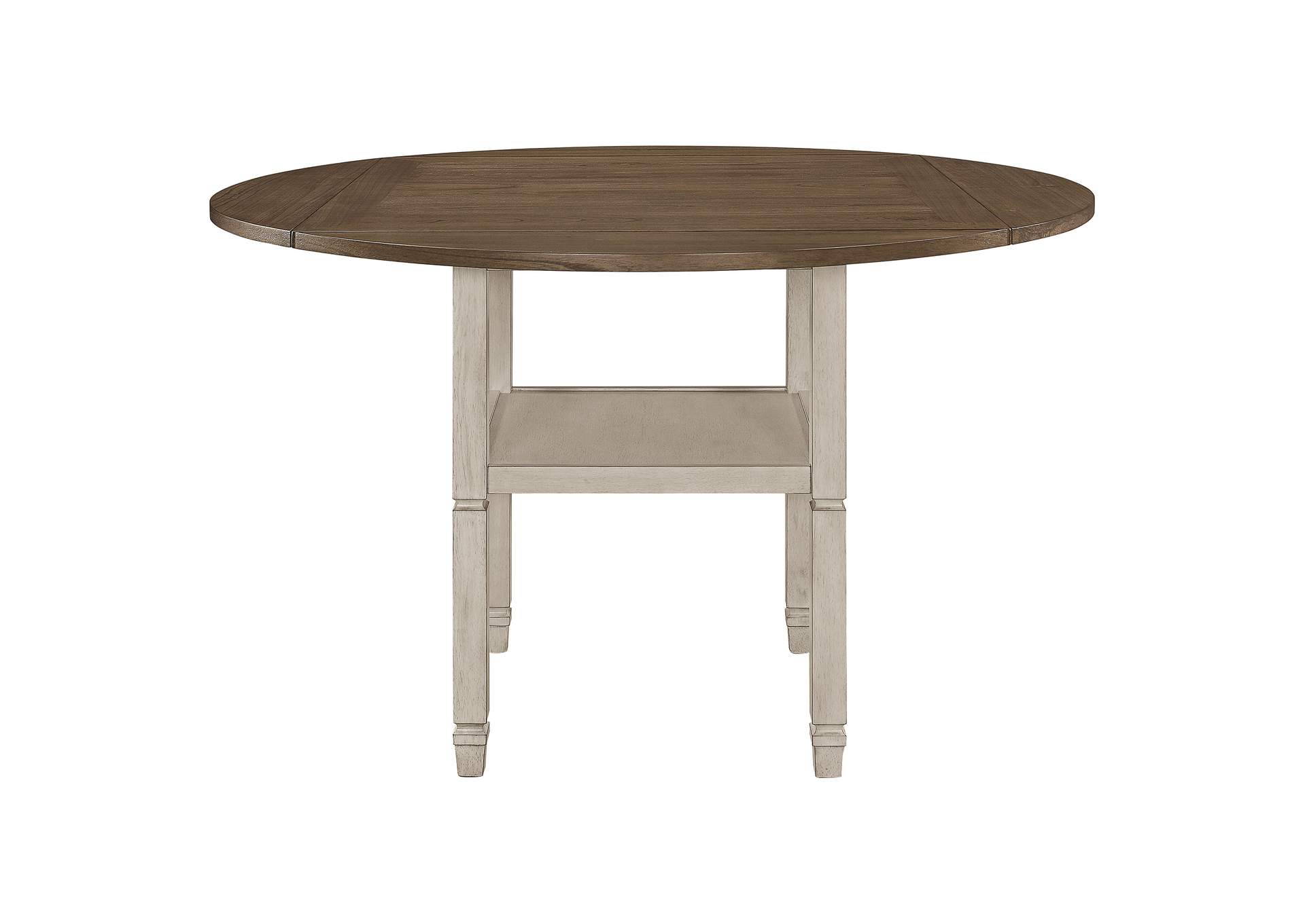 Sarasota Counter Height Table with Shelf Storage Nutmeg and Rustic Cream,Coaster Furniture