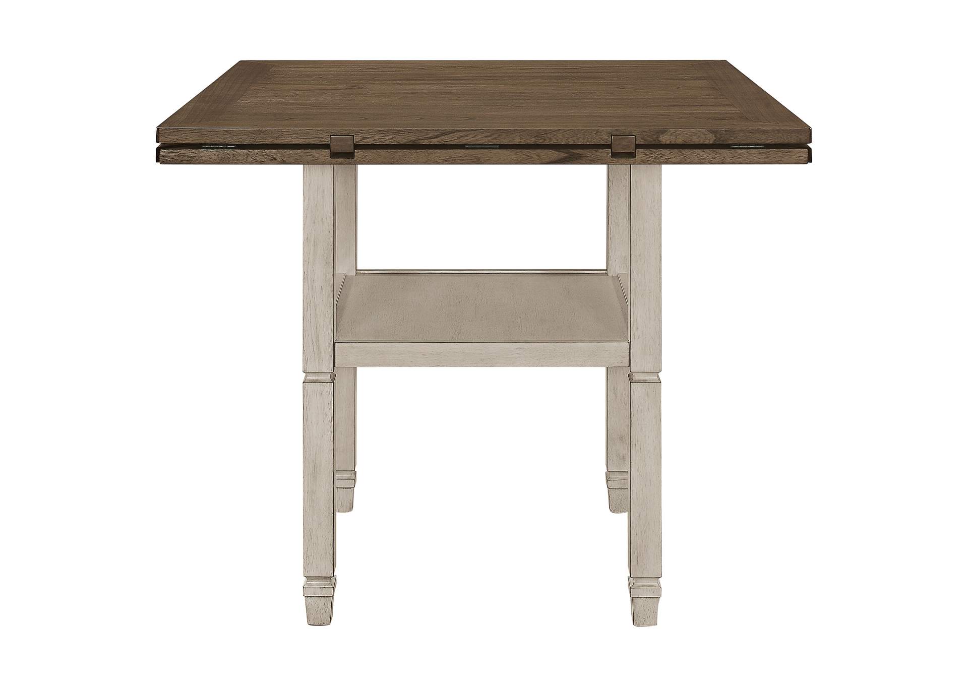 Sarasota Counter Height Table with Shelf Storage Nutmeg and Rustic Cream,Coaster Furniture