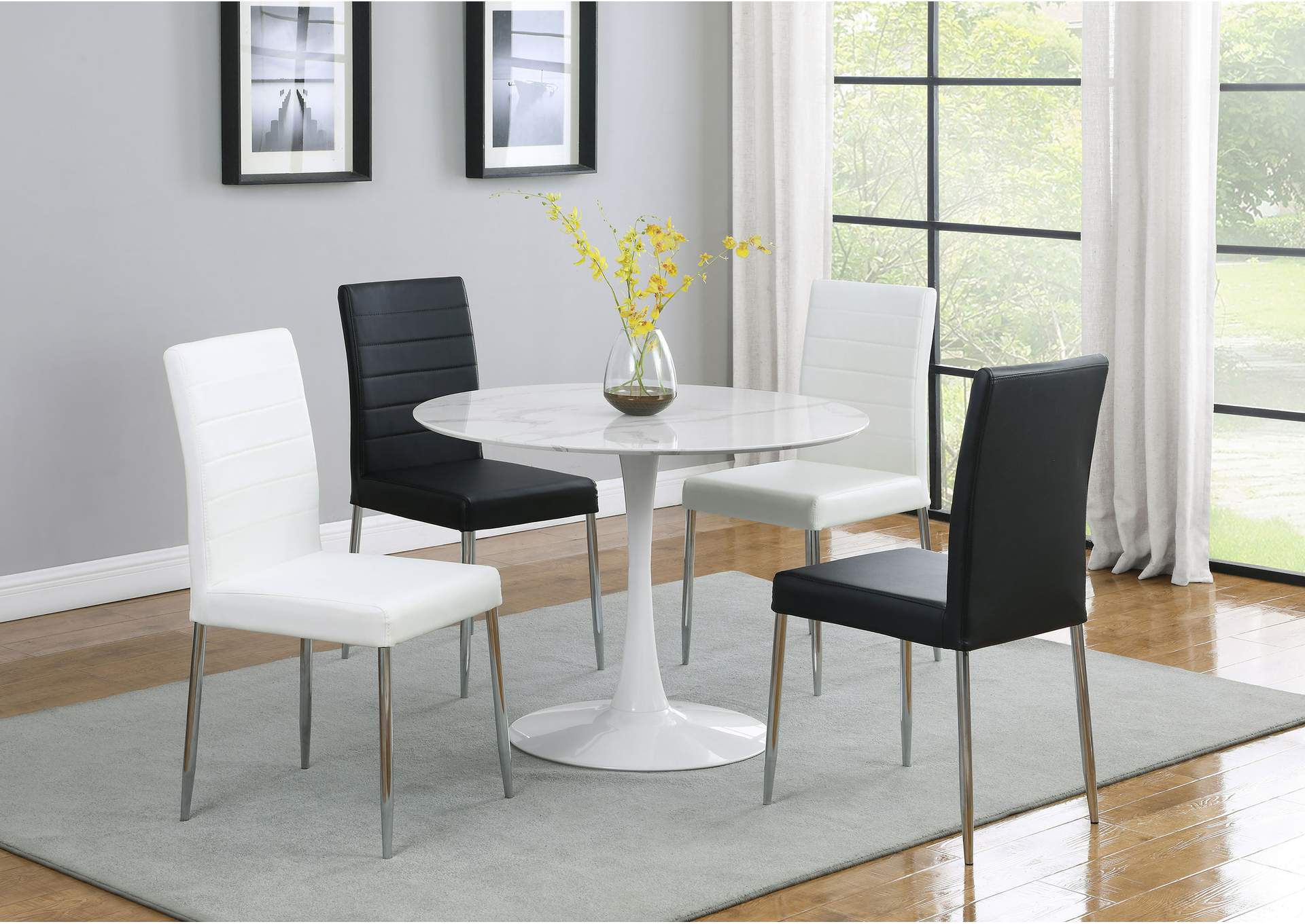 Arkell 40-inch Round Pedestal Dining Table White,Coaster Furniture