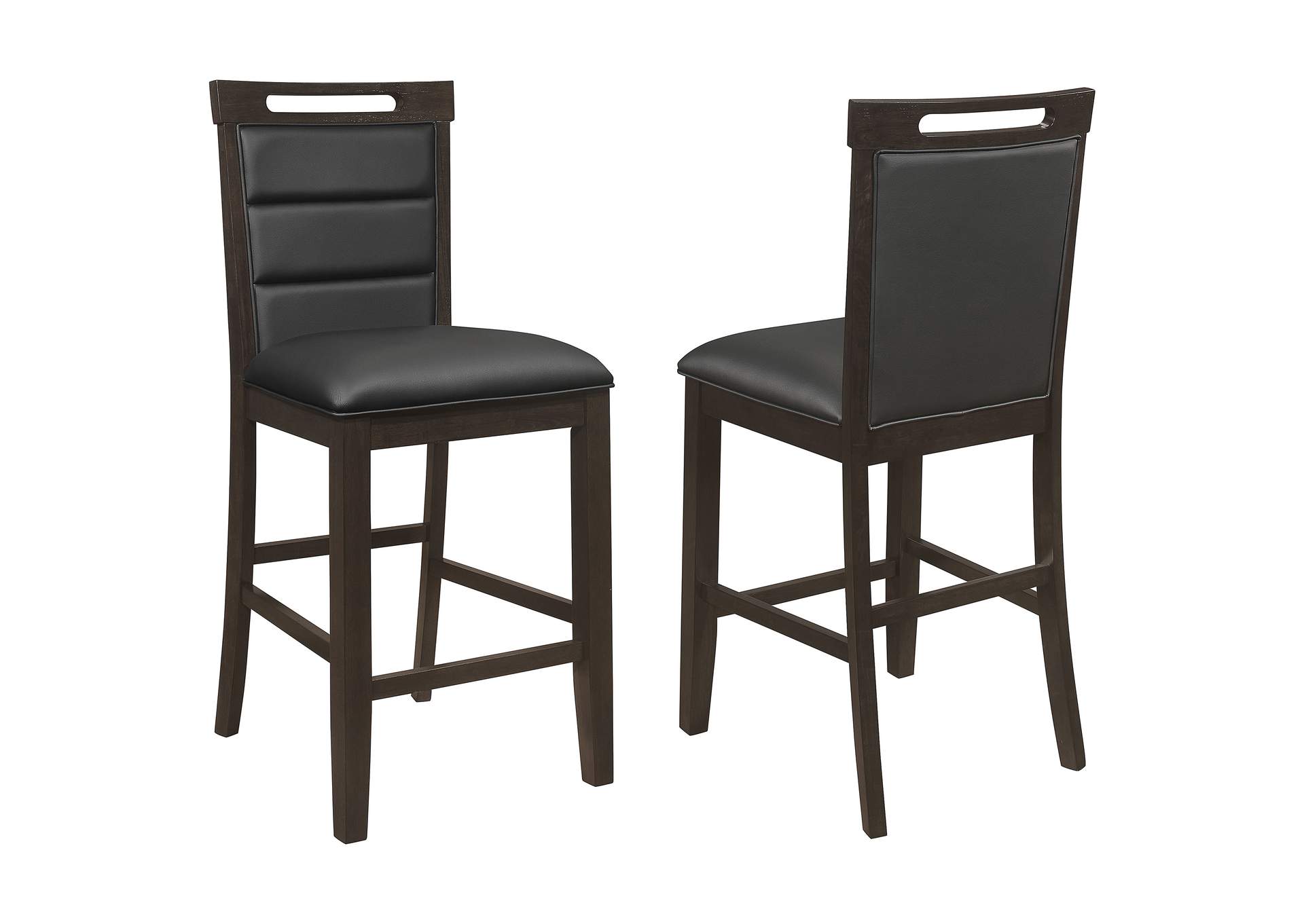 Prentiss Upholstered Counter Height Chair (Set of 2) Black and Cappuccino,Coaster Furniture