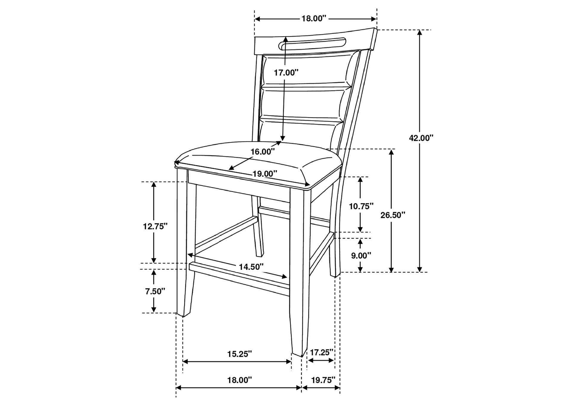 Prentiss Upholstered Counter Height Chair (Set of 2) Black and Cappuccino,Coaster Furniture