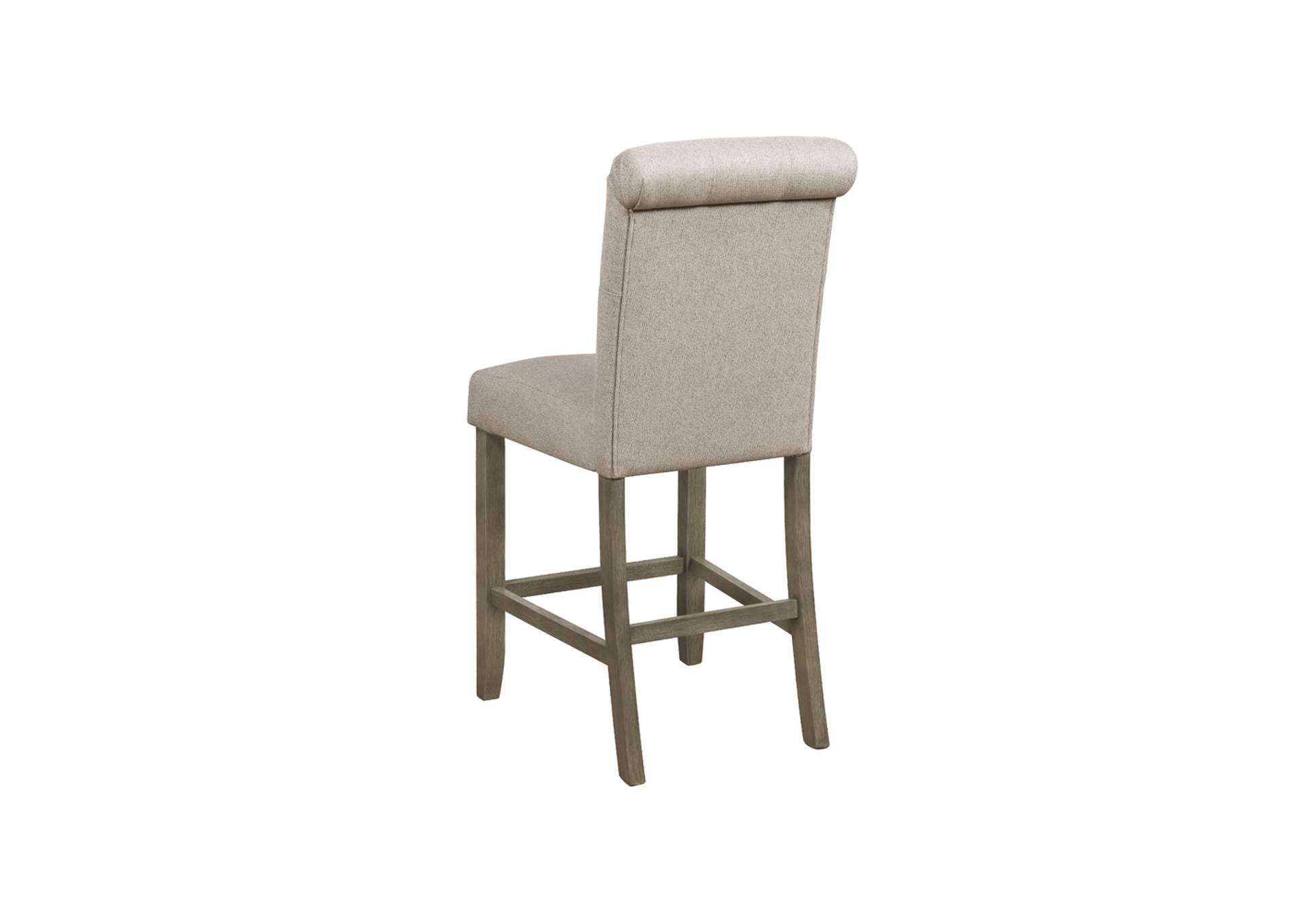 Balboa Tufted Back Counter Height Stools Beige and Rustic Brown (Set of 2),Coaster Furniture