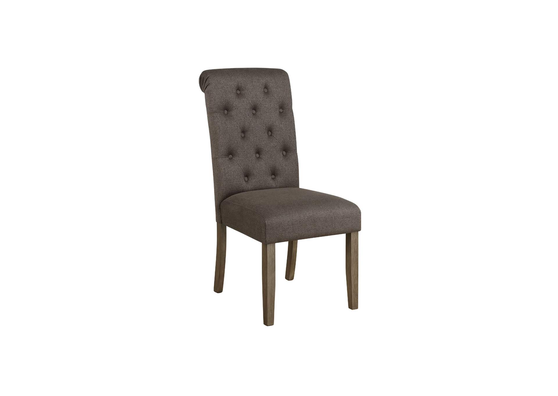 Jonell Tufted Back Side Chairs Rustic Brown and Grey (Set of 2),Coaster Furniture