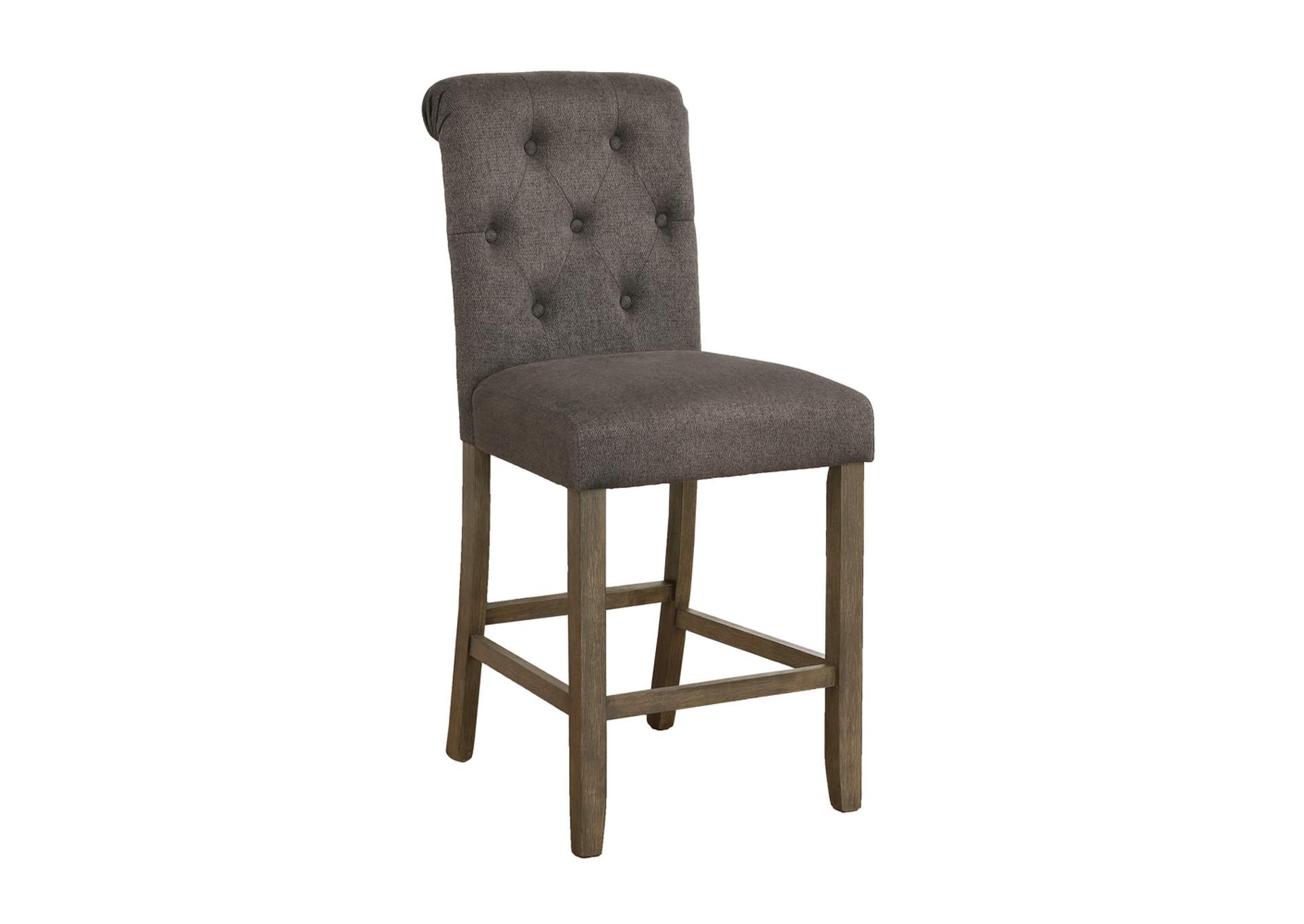 Balboa Tufted Back Counter Height Stools Grey and Rustic Brown (Set of 2),Coaster Furniture