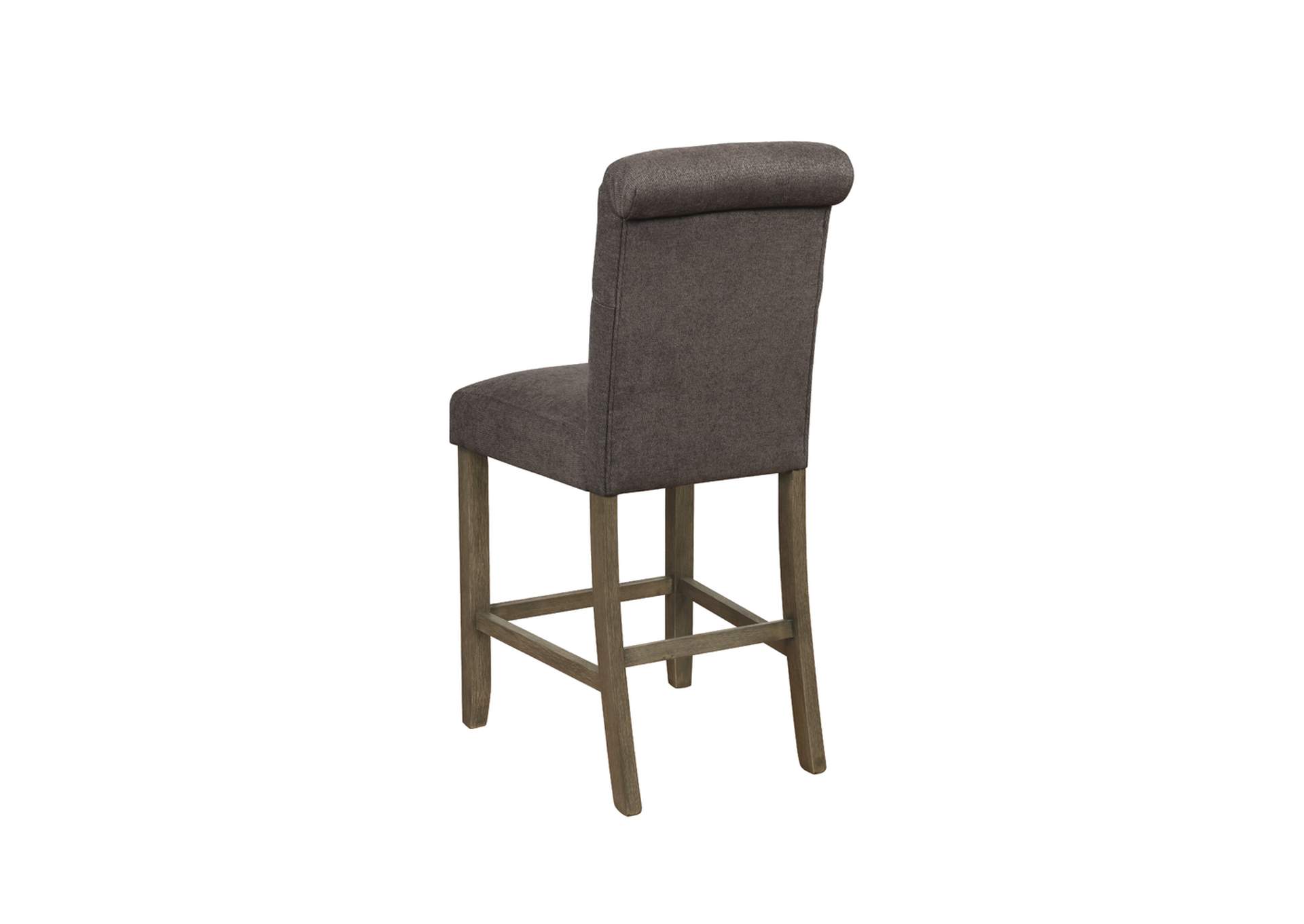 Balboa Tufted Back Counter Height Stools Grey and Rustic Brown (Set of 2),Coaster Furniture