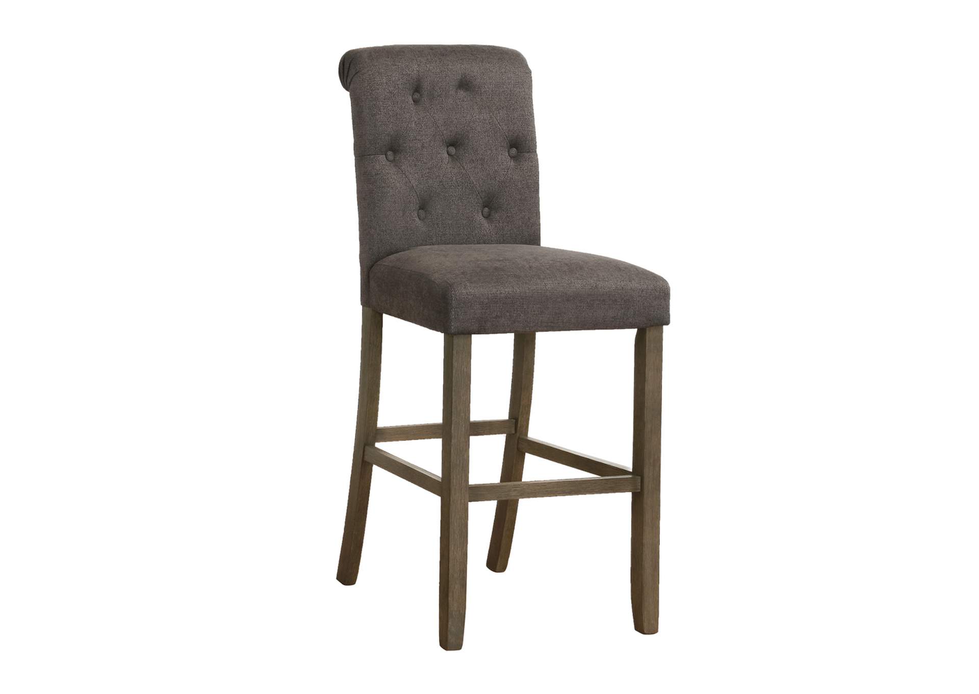 Balboa Tufted Back Bar Stools Grey and Rustic Brown (Set of 2),Coaster Furniture