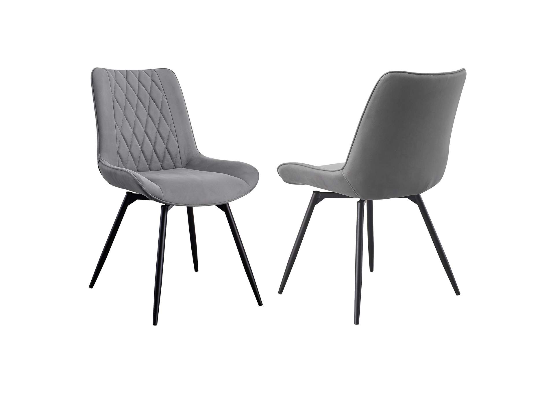 Diggs Upholstered Tufted Swivel Dining Chairs Grey and Gunmetal (Set of 2),Coaster Furniture