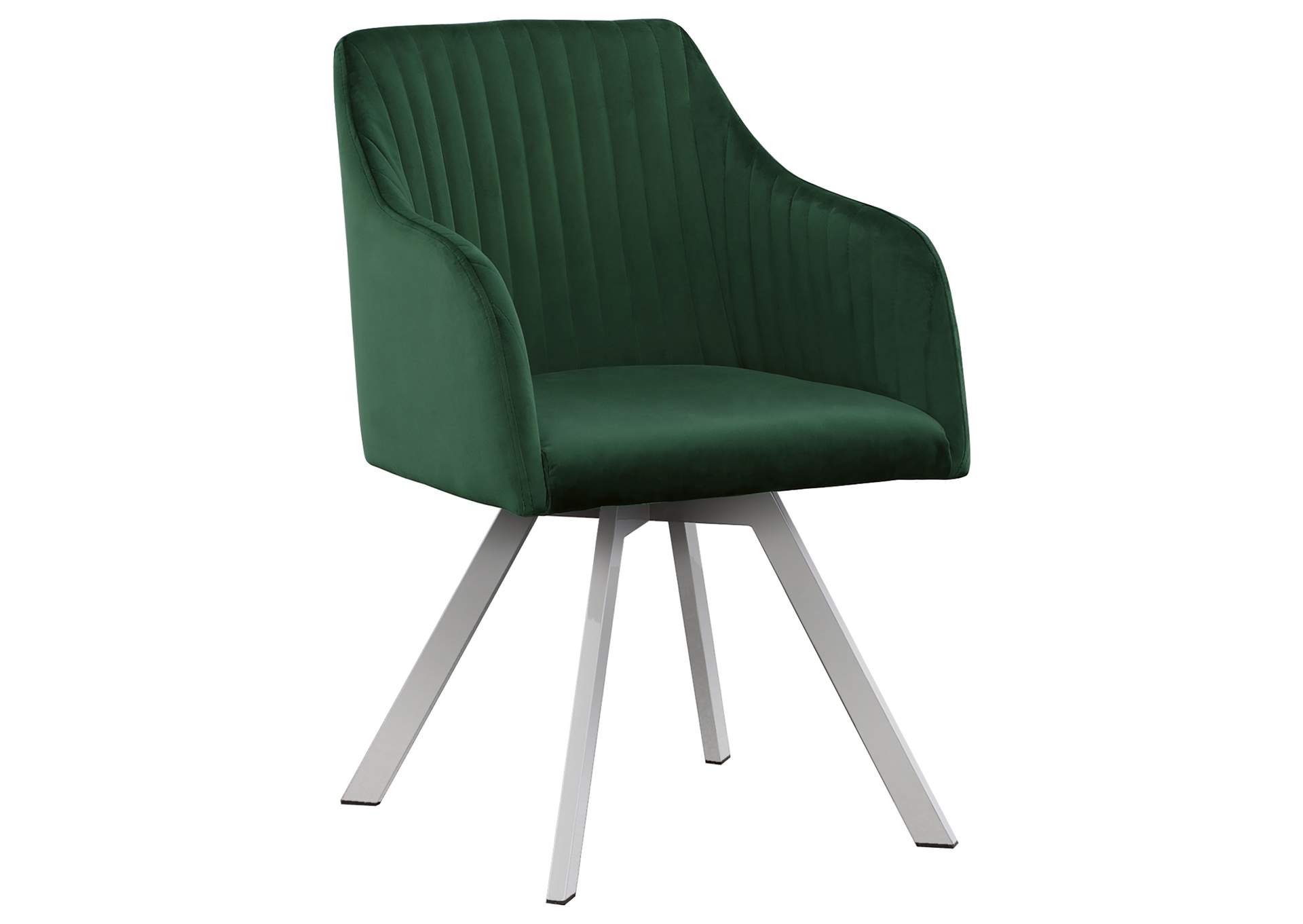 Veena Channeled Back Swivel Dining Chair Green,Coaster Furniture