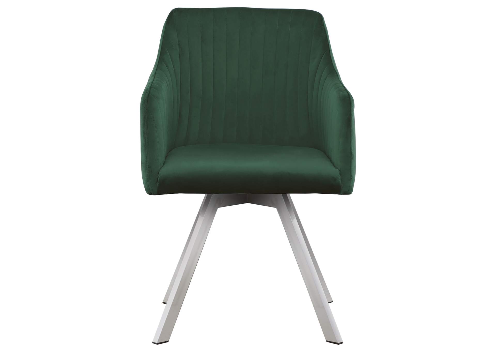 Veena Channeled Back Swivel Dining Chair Green,Coaster Furniture