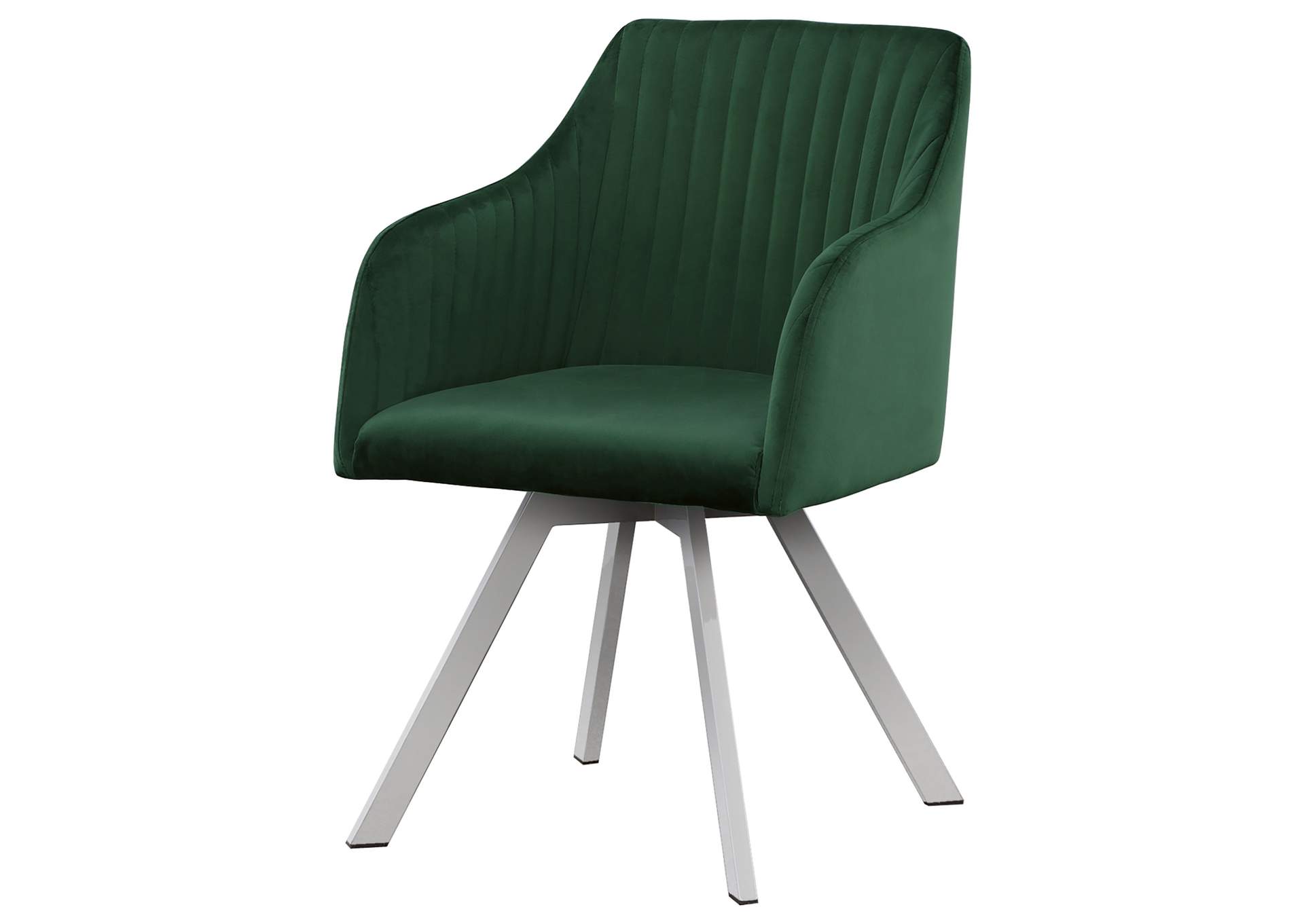 Veena Channeled Back Swivel Dining Chair Green,Coaster Furniture