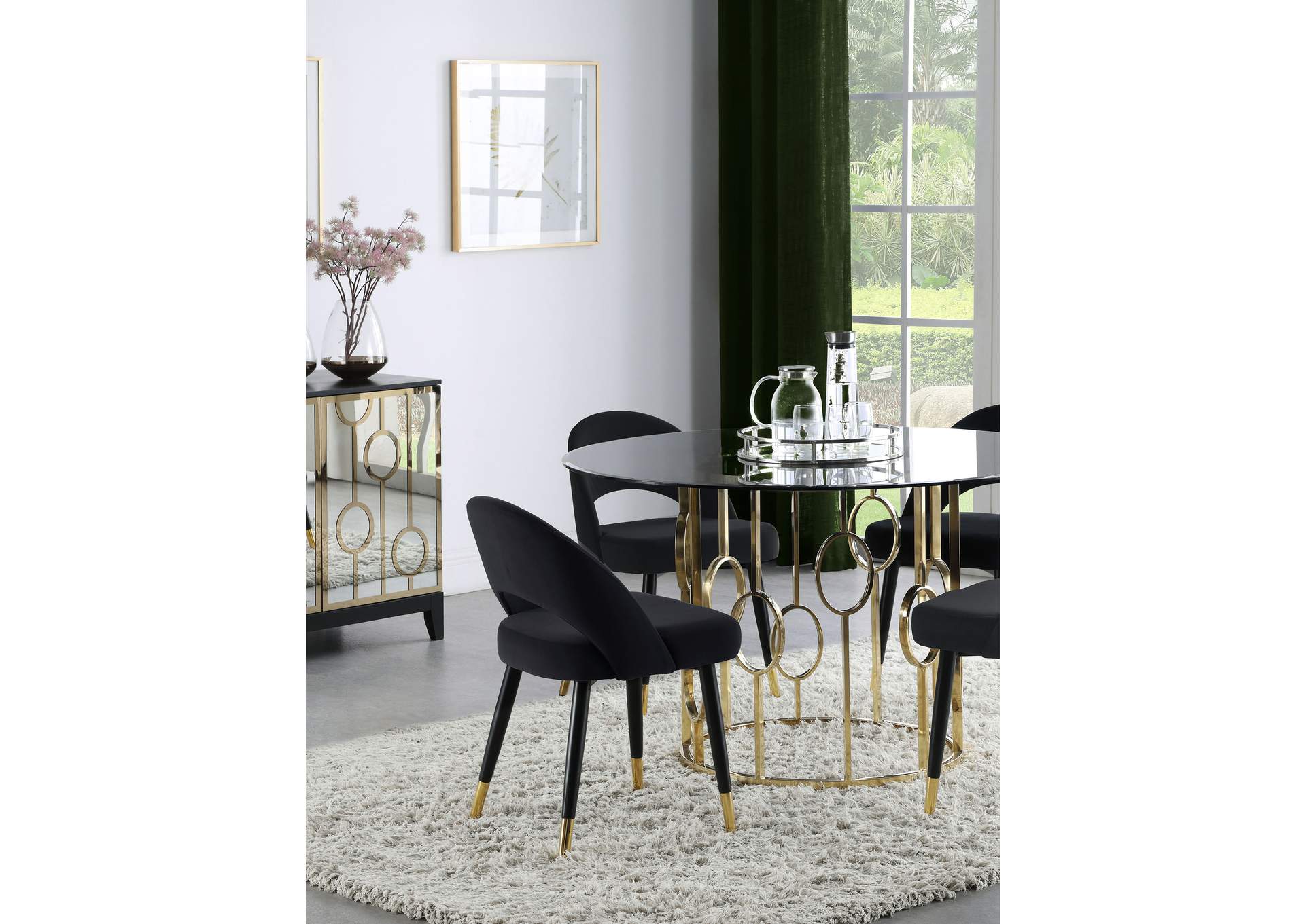 Lindsey Arched Back Upholstered Side Chairs Black (Set of 2),Coaster Furniture