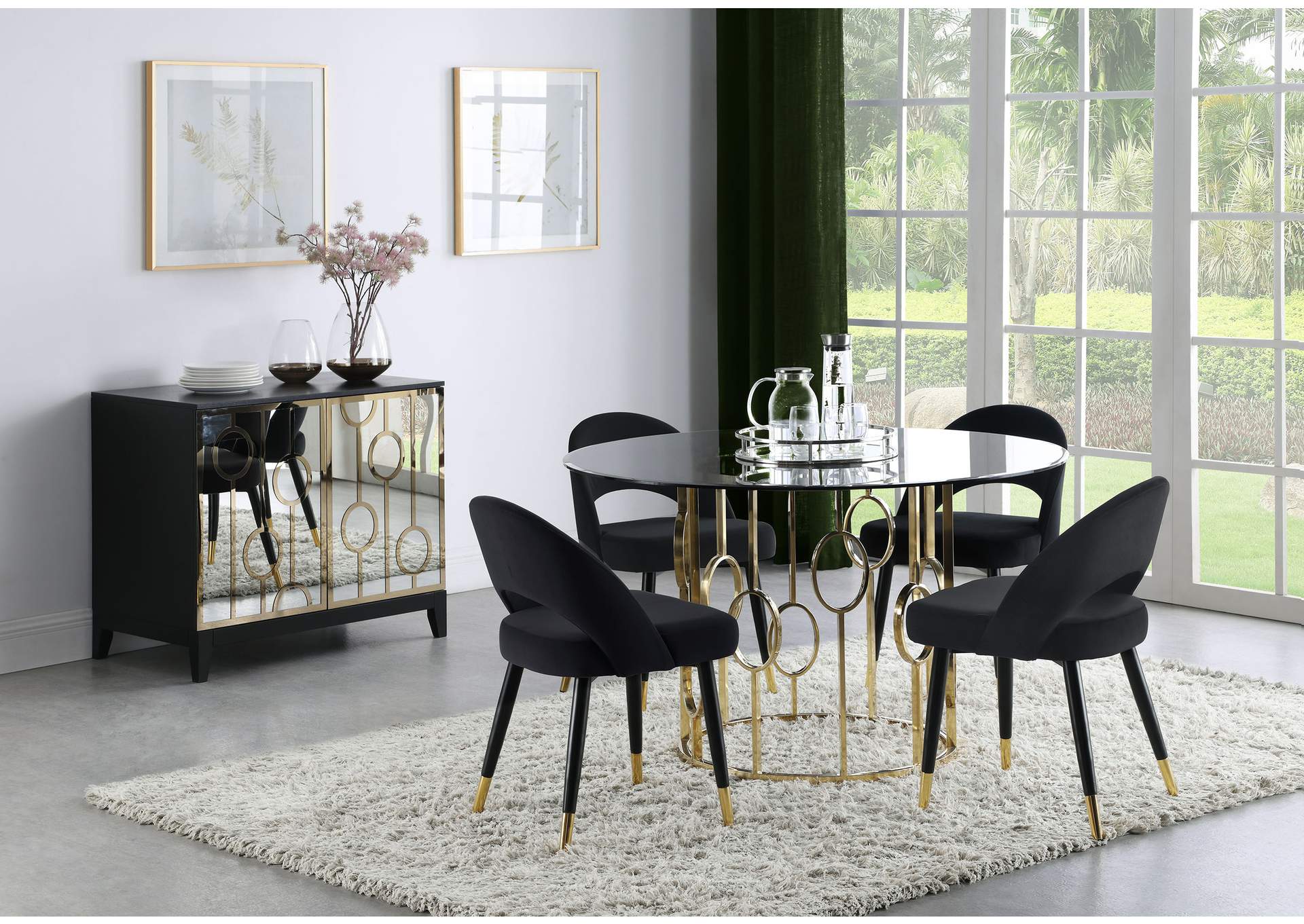 Lindsey Arched Back Upholstered Side Chairs Black (Set of 2),Coaster Furniture