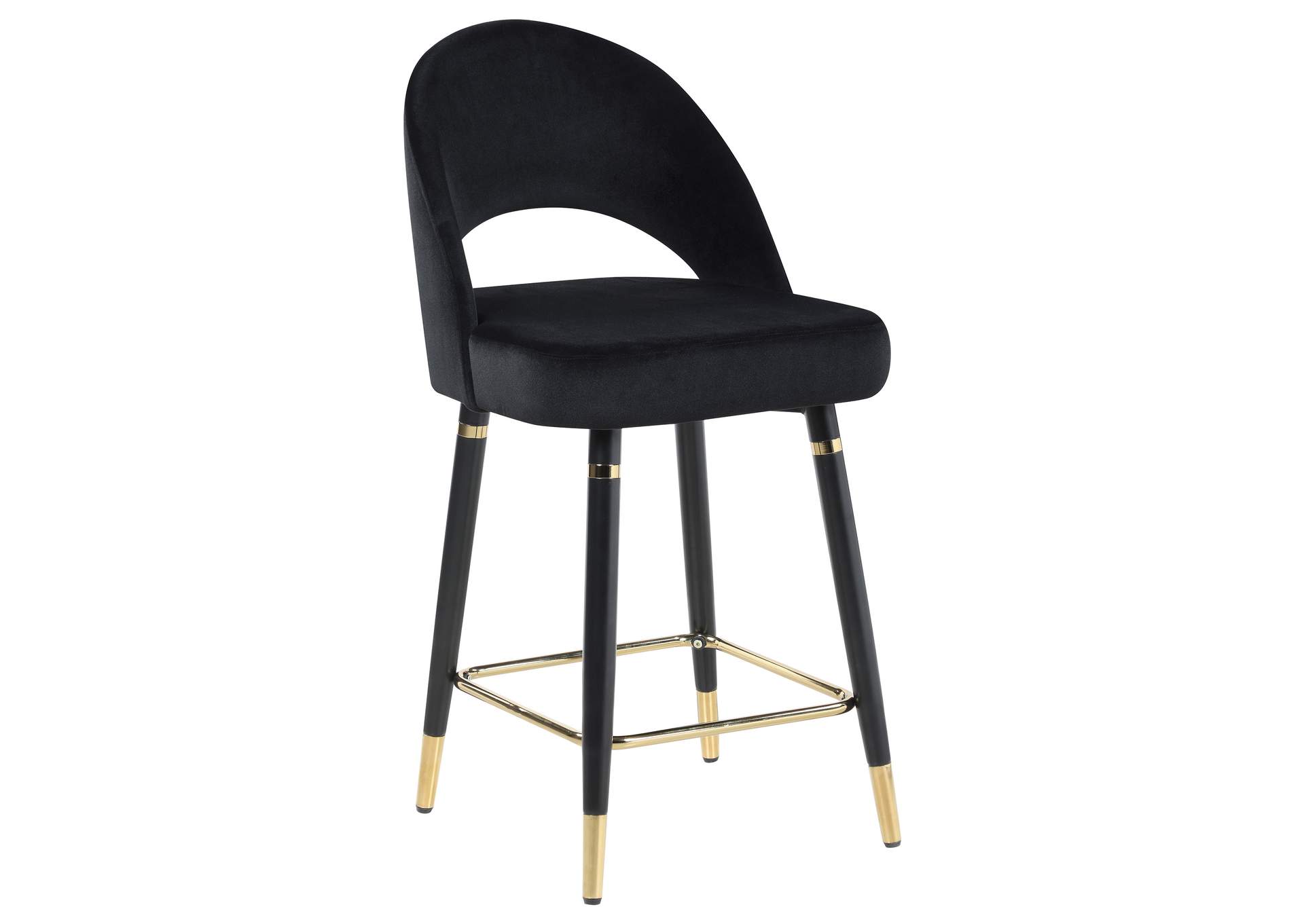 Reyes Arched Back Upholstered Counter Height Stools Black (Set of 2),Coaster Furniture