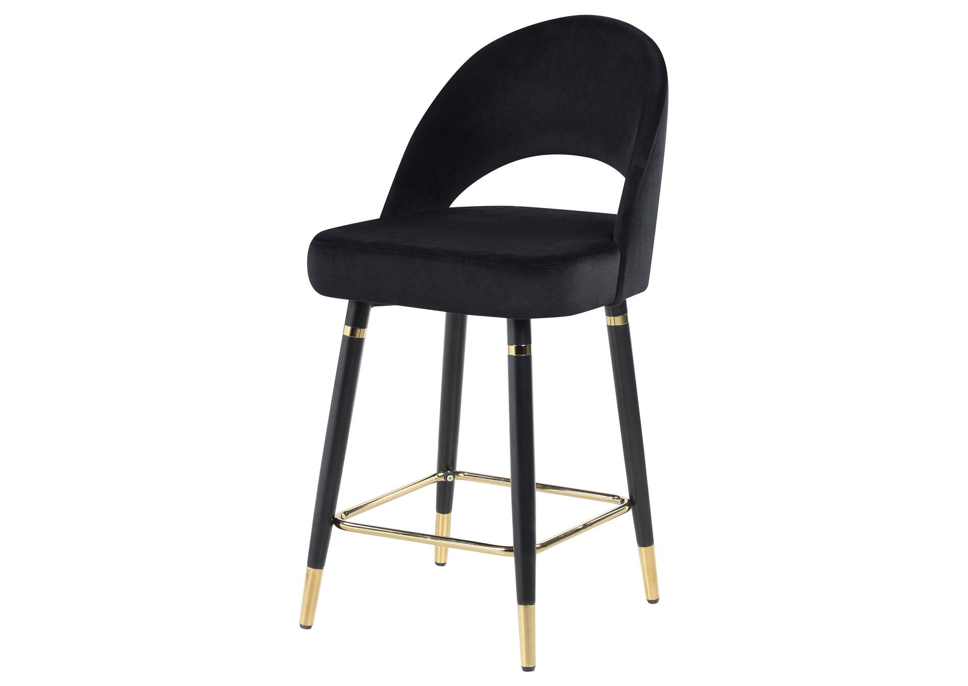 Reyes Arched Back Upholstered Counter Height Stools Black (Set of 2),Coaster Furniture