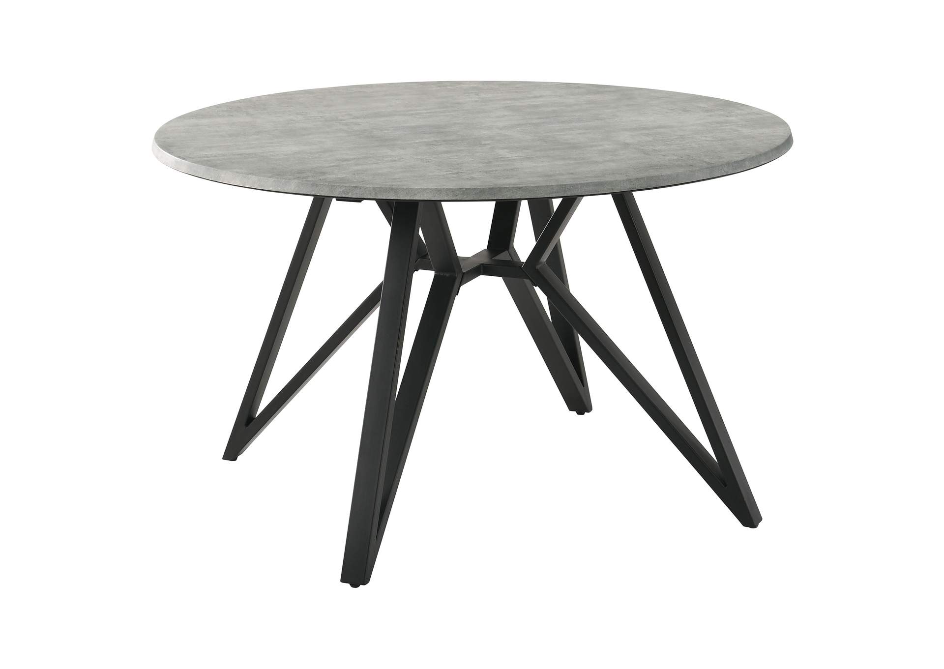 Neil Round Wood Top Dining Table Concrete and Black,Coaster Furniture