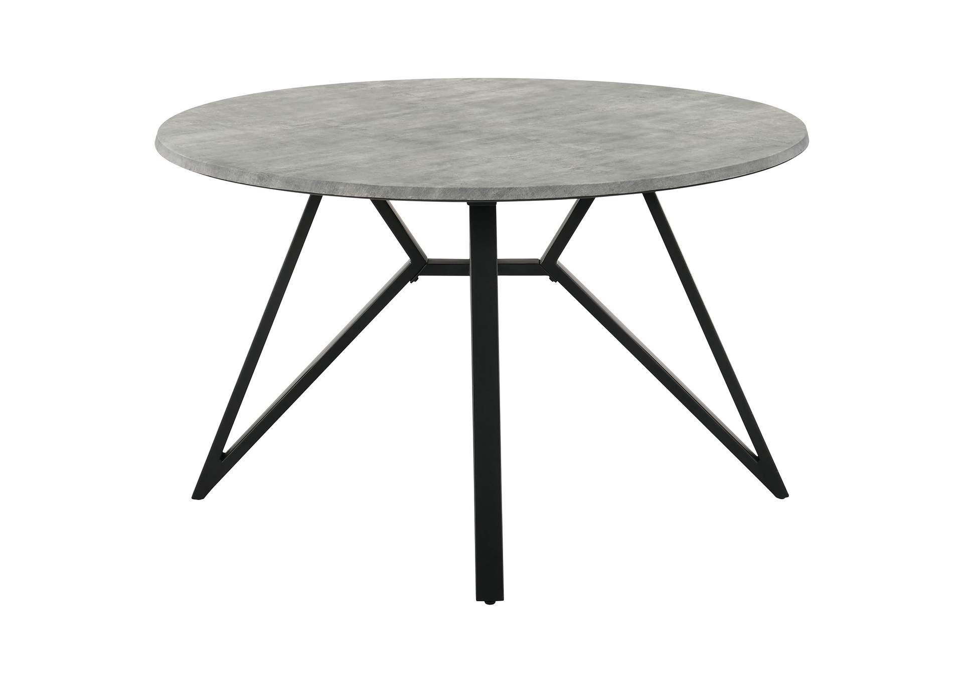 Neil Round Wood Top Dining Table Concrete and Black,Coaster Furniture