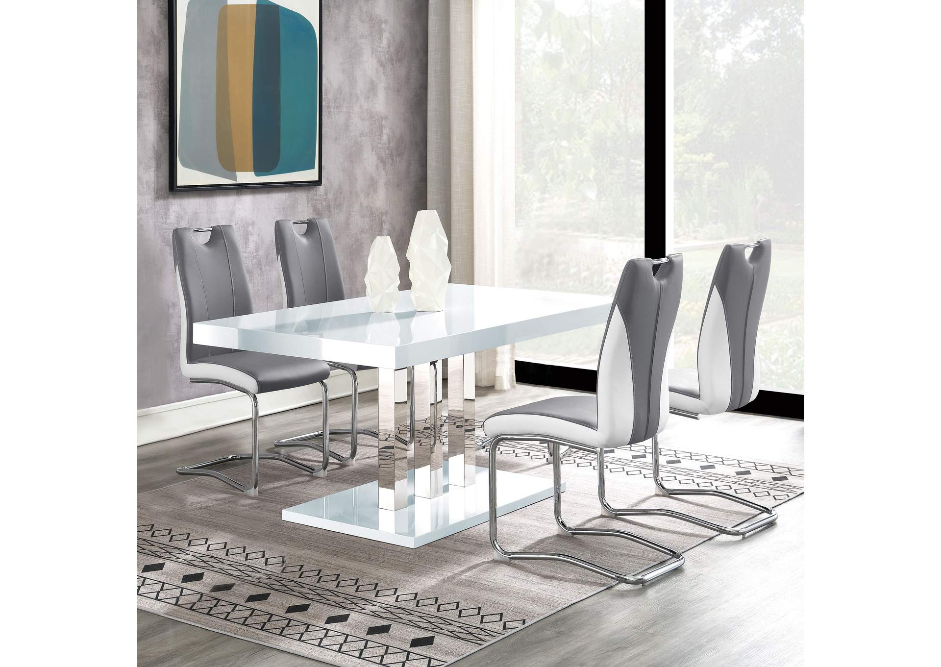 Brooklyn 5-piece Dining Set White and Chrome,Coaster Furniture