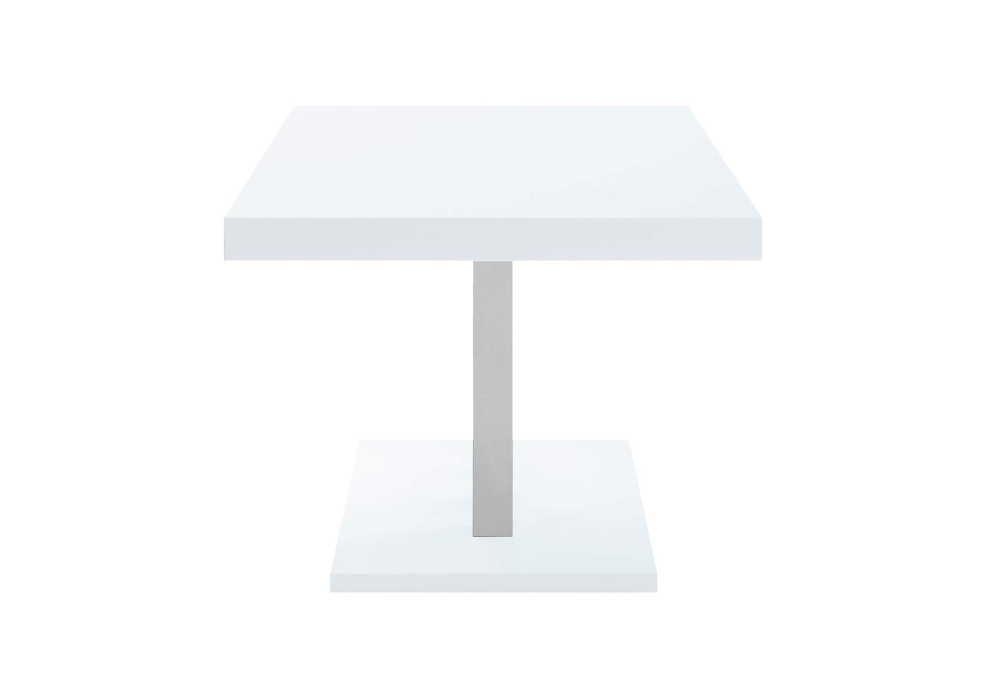 Brooklyn Rectangular Dining Table White High Gloss and Chrome,Coaster Furniture