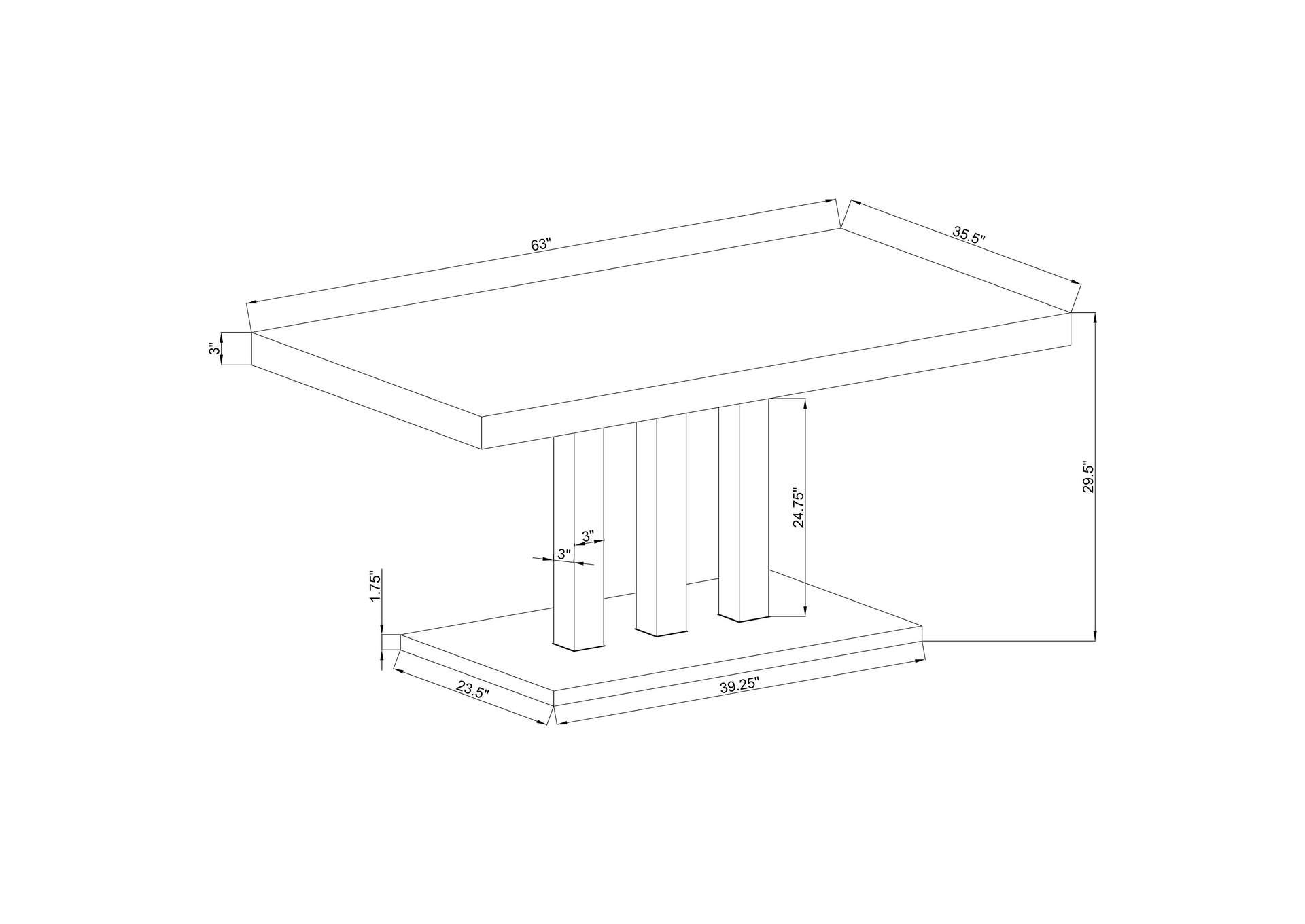 Brooklyn Rectangular Dining Table White High Gloss and Chrome,Coaster Furniture